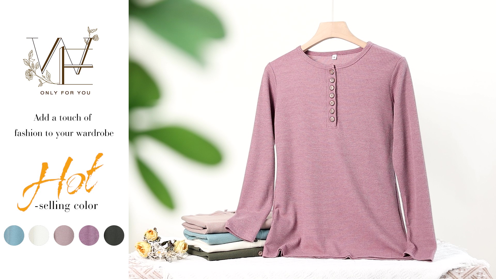 Amazon.com: WNEEDU Women's Waffle Knit Tops Casual Long Sleeve