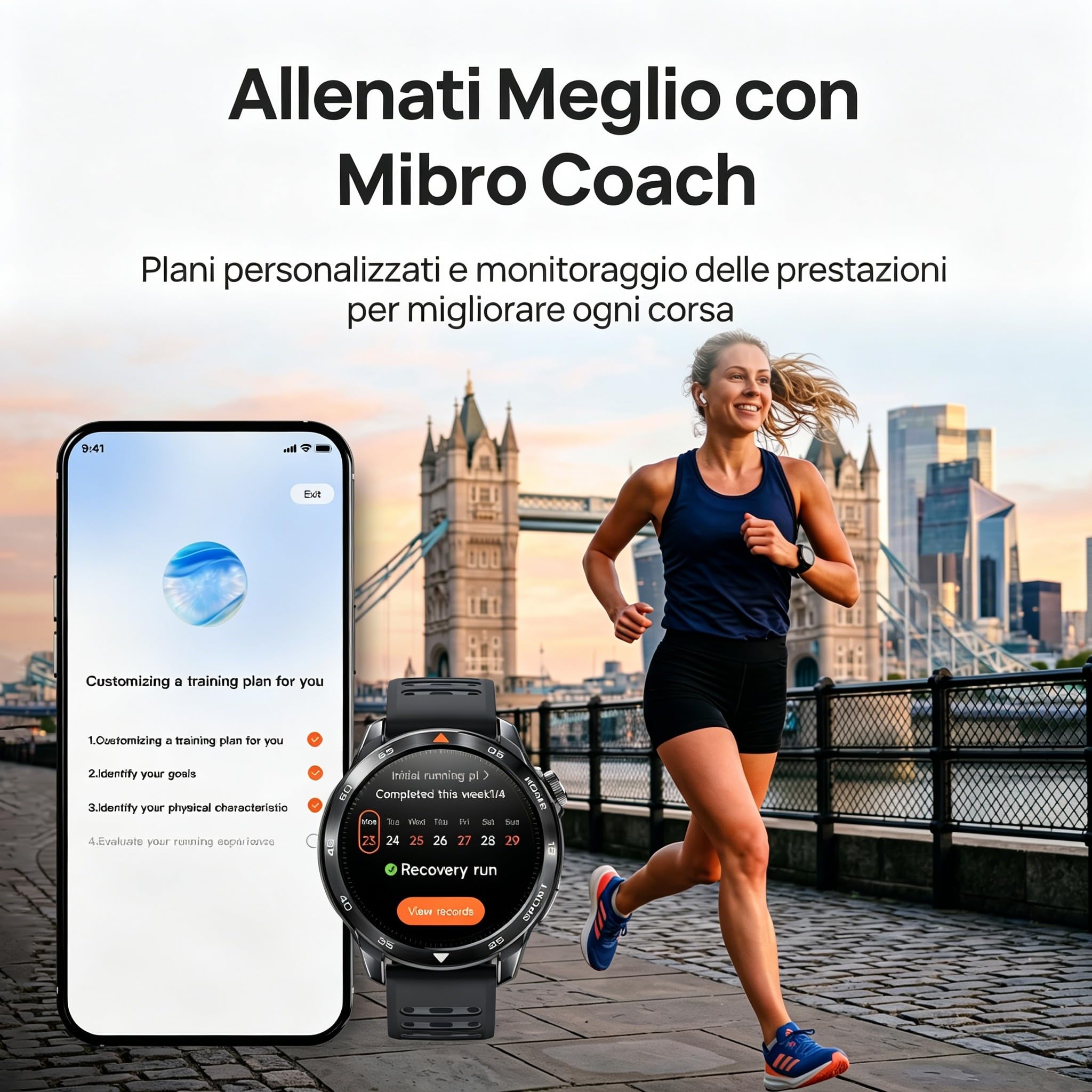 Mibro GS Pro2 Smartwatch Running - AMOLED 1.43” con GPS Dual Band - Coach Intelligente, Analisi Completa della Corsa, resistenza 5ATM, 20 Giorni Autonomia, Orologio Sportivo per Padel, Grigio Scuro