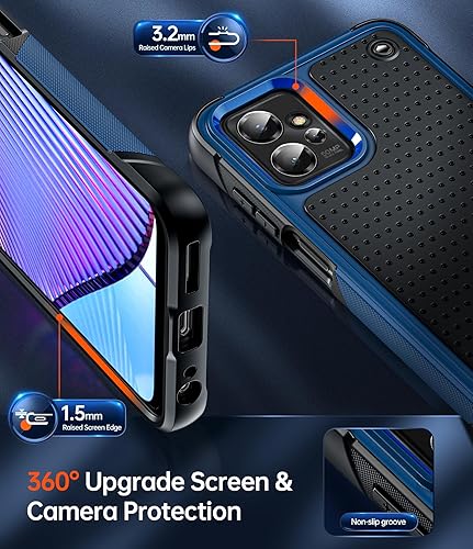 Miniatura 5 de LeYi Funda para Moto G-Power-2023 (XT2311) Funda Motorola G Power con 2 protectores de pantalla, parte trasera de policarbonato duro de doble capa