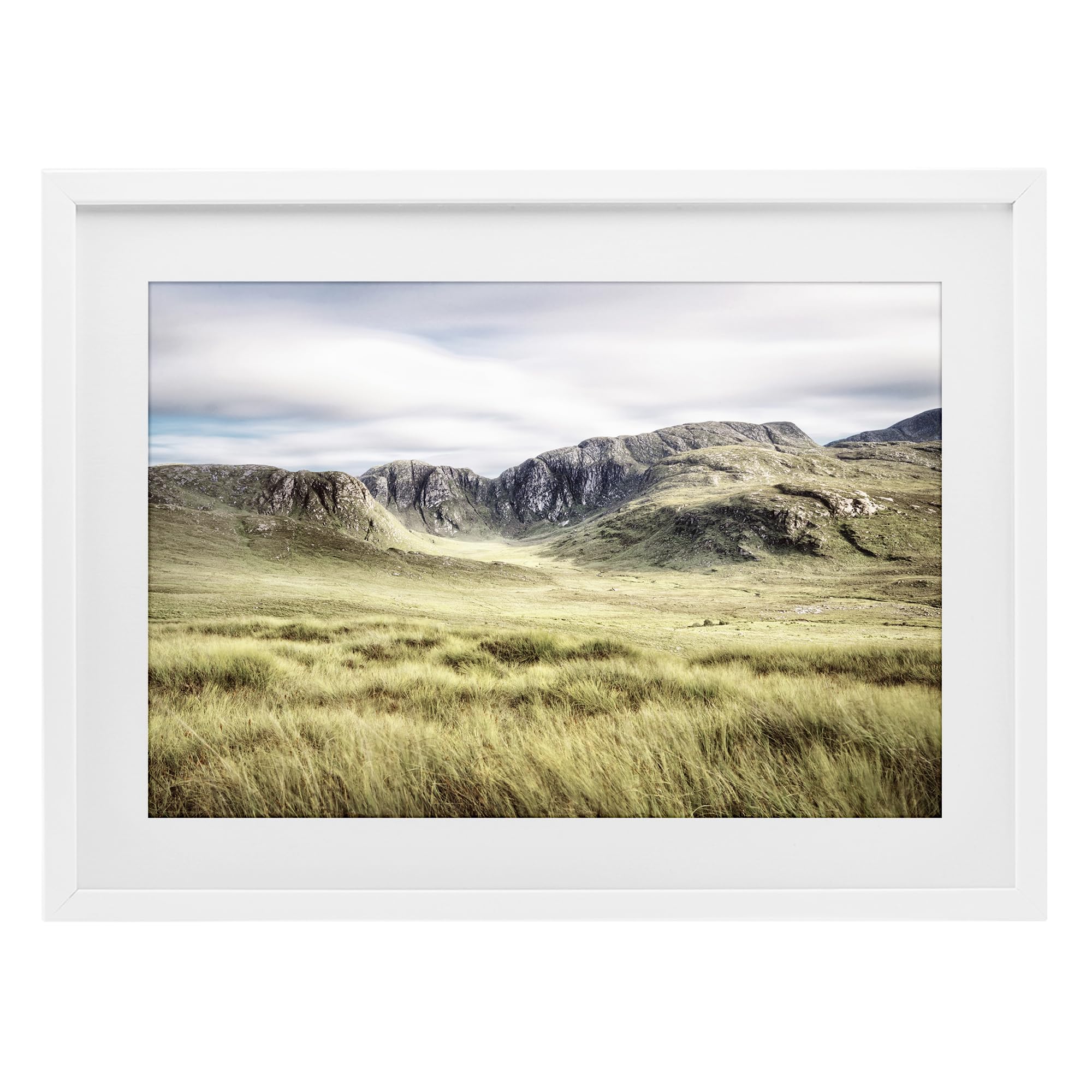 'Irish Countryside Hills'| Framed Print Under Glass