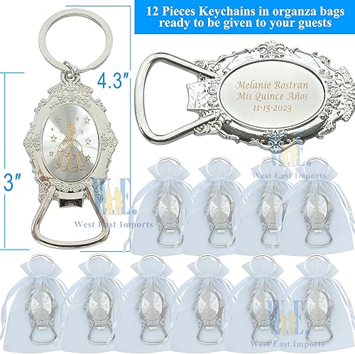 Miniatura 2 de Personalizado Abrebotellas Llaveros 12 Unids Fiesta Quinceañera Dulce 15 Favores Personalized18 Cumpleaños Regalo