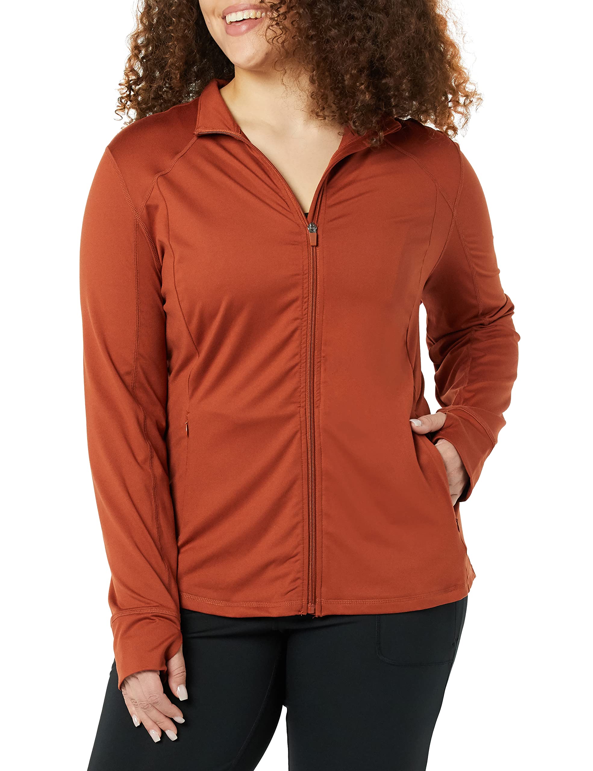 Amazon Essentials Giacca con Zip a Tutta Lunghezza Elasticizzata Tecnica Spazzolata - Colori Fuori Produzione Donna