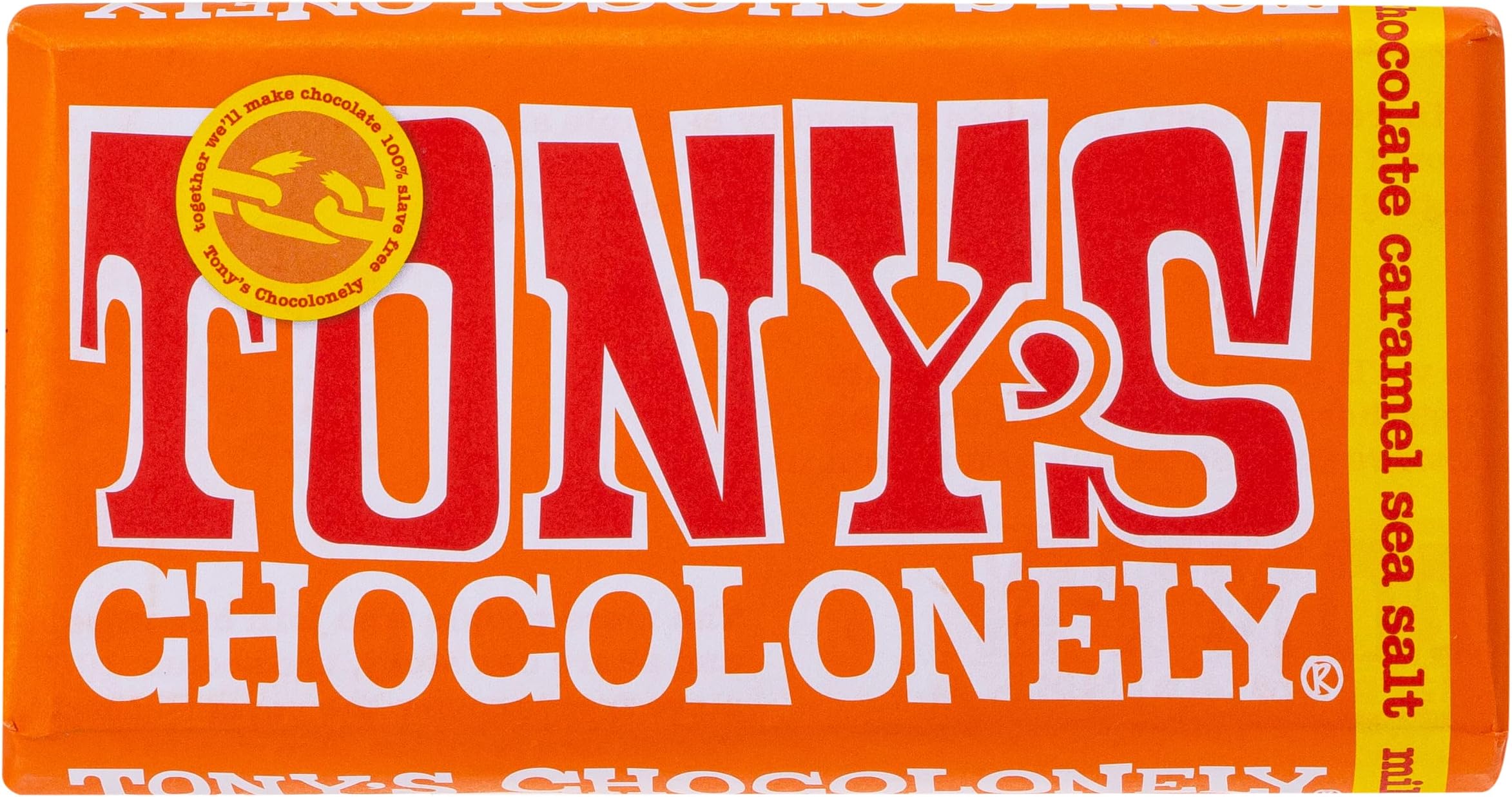 Tony'S Chocolonely Milk Chocolate Caramel And Sea Salt, 180 Gm