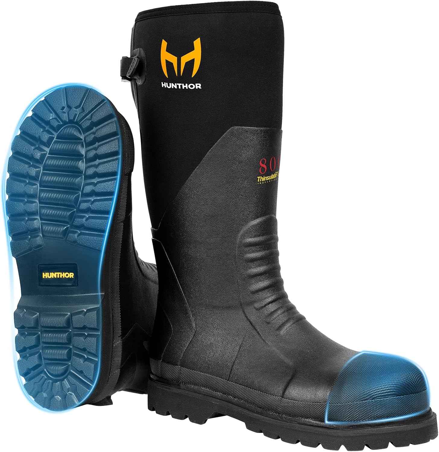 Rubber Work Boots Insulated - Puncture-Proof Steel Toe