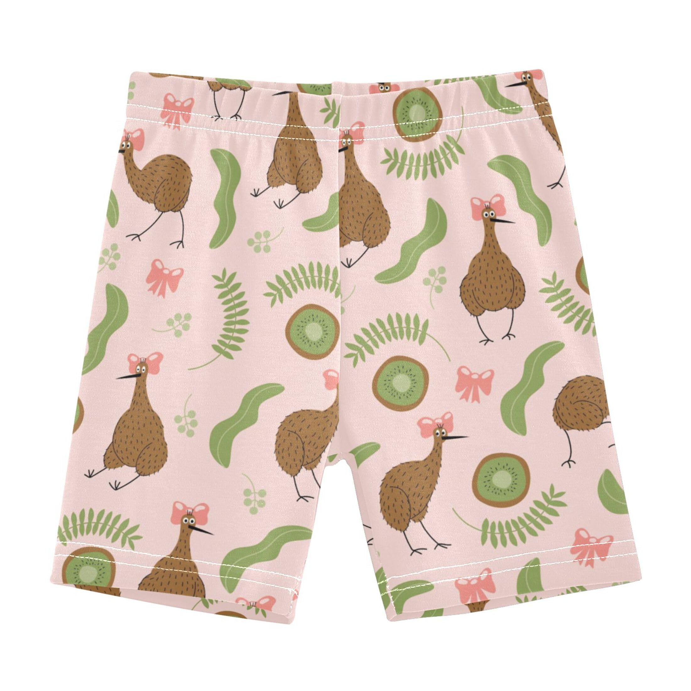 Vozoza Kiwi Bird Soft Red Bow Fruit Toddler Girls Shorts Under Dress Cartwheel Shorts Legging Summer Outfits Clothes Size 5T