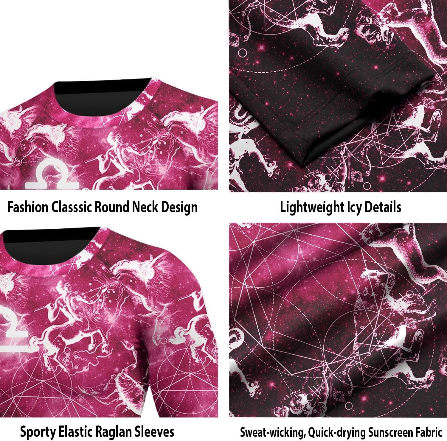 Zodiac Compression Shirt Men's Rash Guard Shirts Super Lightweight Fabric, BJJ Rash Guards for Men Long Sleeve