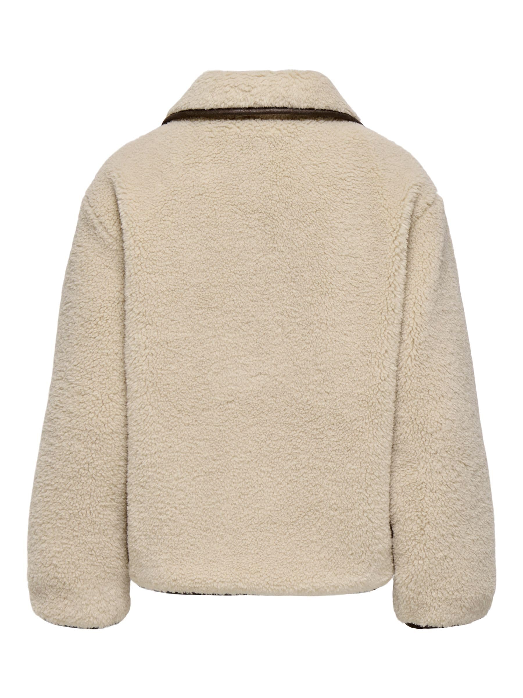 JdY Damska kurtka Jdynoella Life Teddy Jacket OTW Noos, Cement, x_s, Cement, S