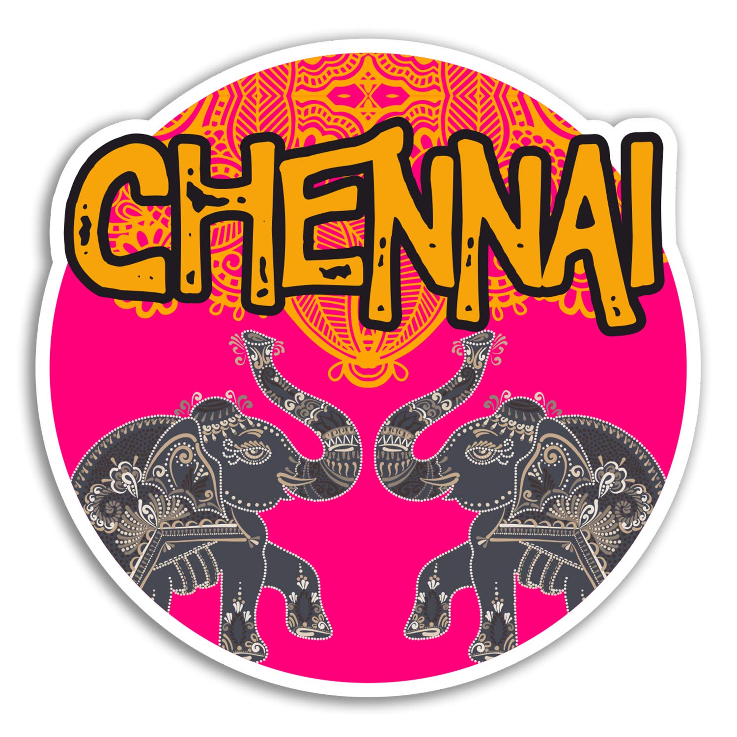 2 x 10cm Chennai Vinyl Stickers - n Fun Sticker Laptop Luggage #18320 (10cm Wide)