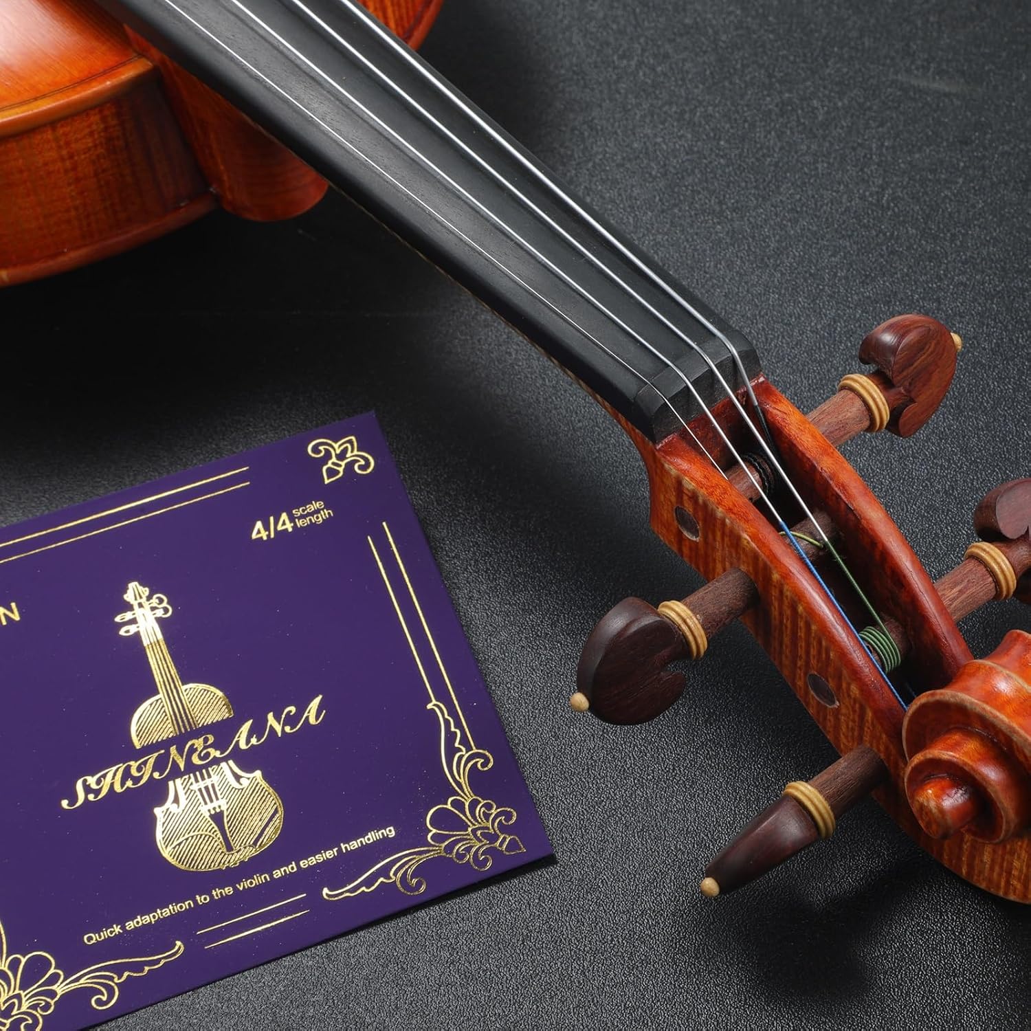 Violin Strings 4/4 Full Set, 4/4 Violin Strings Replacement,Long-Lasting Durability & Rich Tone - Handcrafted with Premium Materials- For All Levels (4/4 Scale)