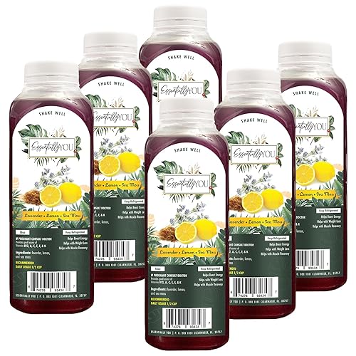 Miniatura 1 de Essentially You Jugo de musgo marino de 16 onzas, paquete de 6 unidades, lavanda, limón y musgo irlandés, superalimento silvestre, sin OMG, sin