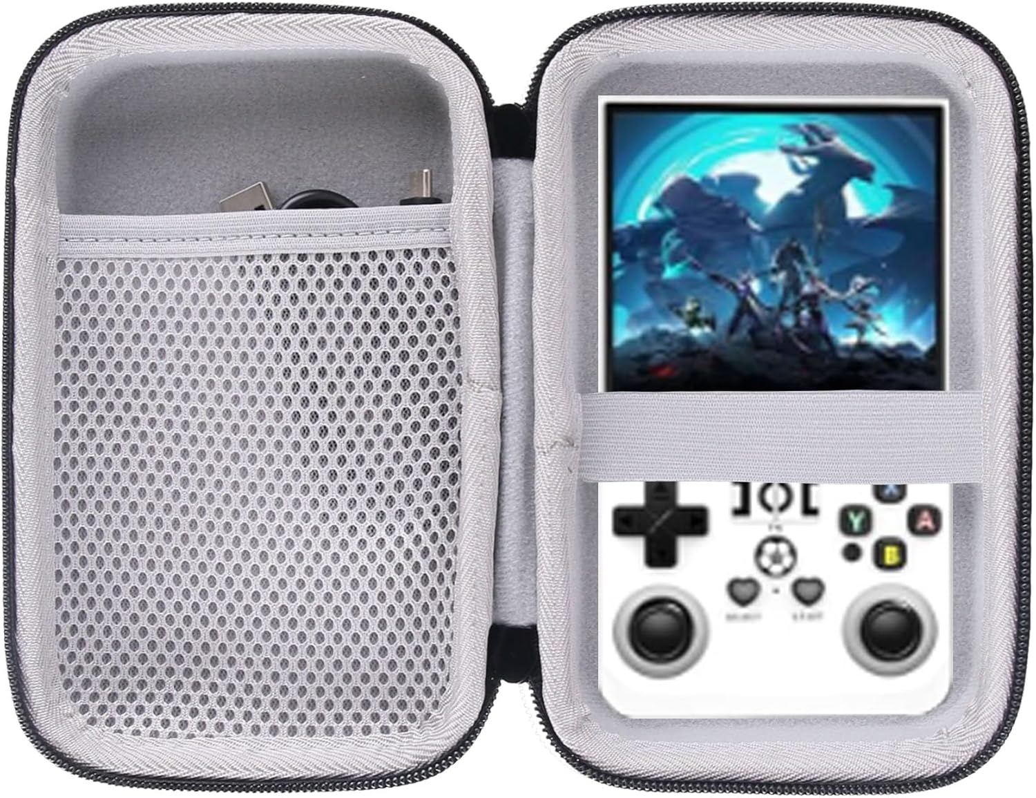 WERJIA Hard Case Compatible with RG34XX/R36MAX Retro Handheld Game Console (Grey)