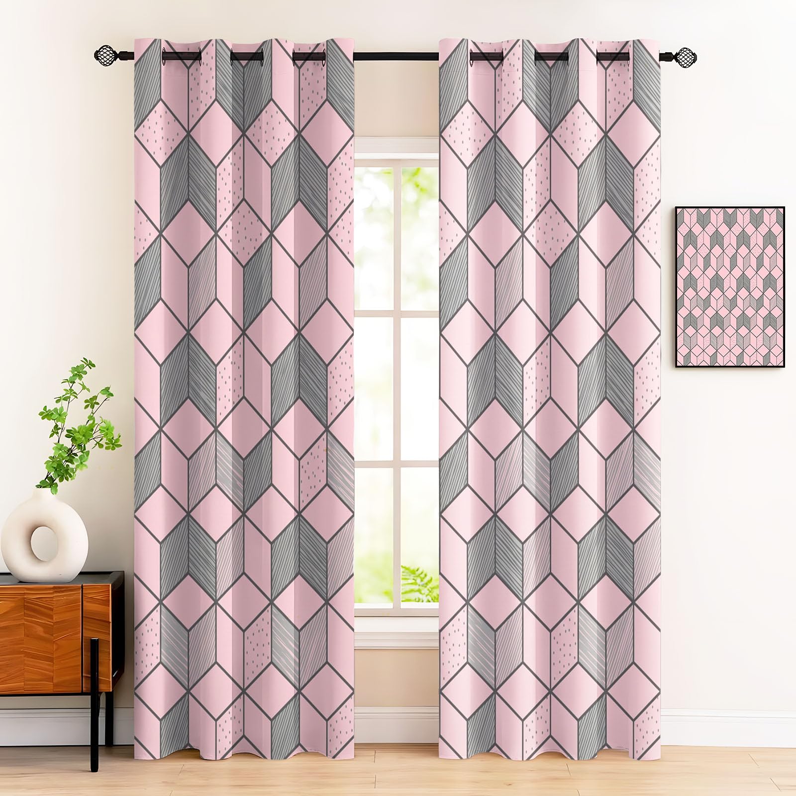 Rideaux imprimé pour salon chambre fenetre moderne occultant et isolant 140x240cm