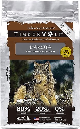 Timberwolf Dakota Buffalo Recipe Alimento para perros 4 libras