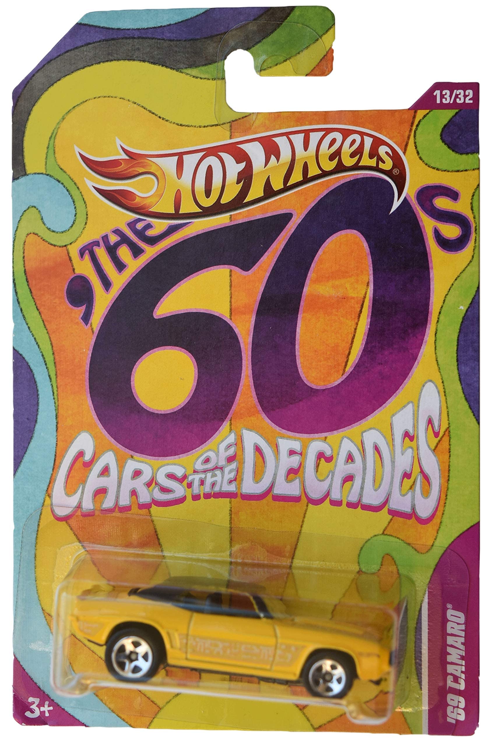 Hot Wheels '69 Camaro, [yellow] Cars of The Decades 13/32