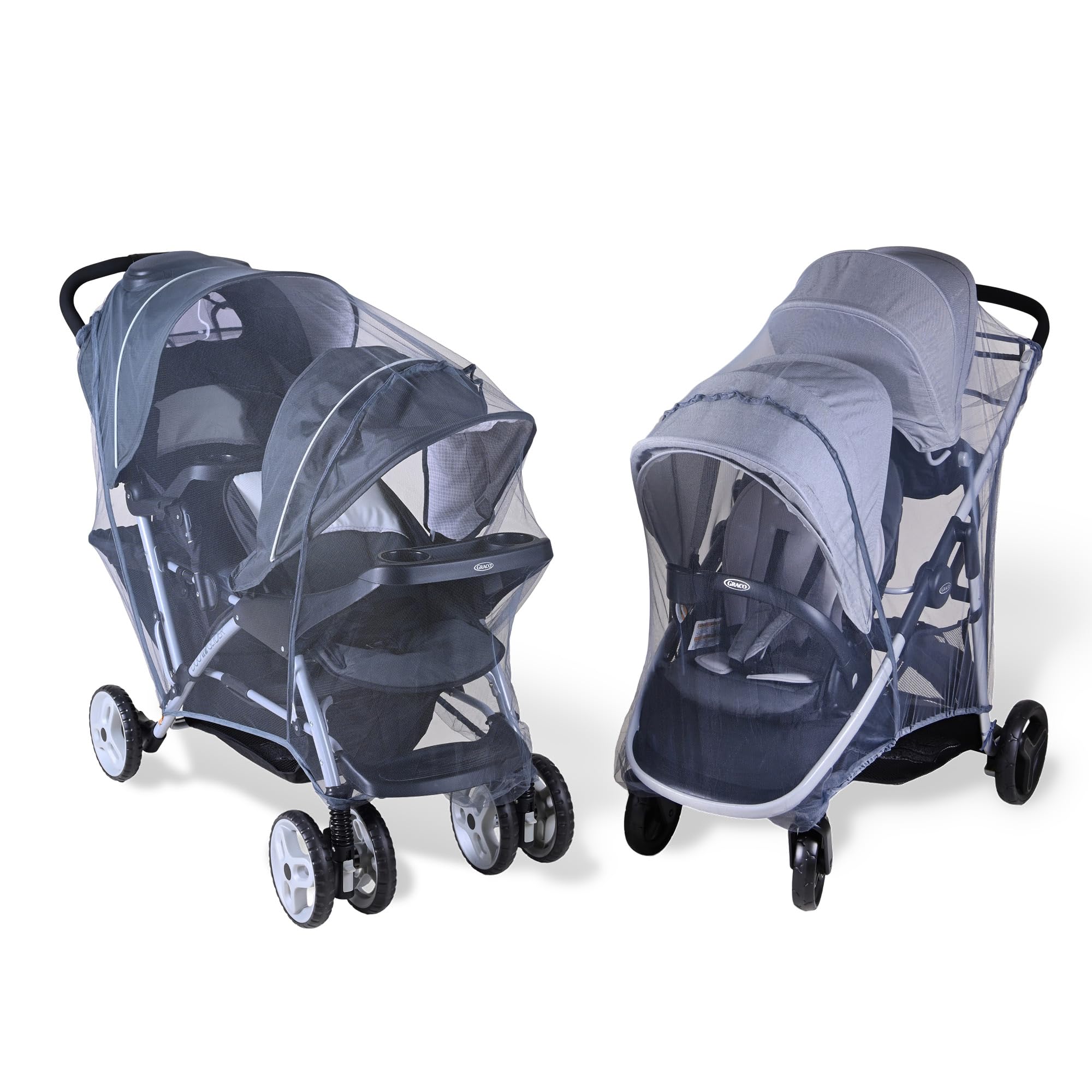 Mosquito Net for Double Stroller – Fits Graco Ready2Grow 2.0 & LX, Chicco Cortina, Baby Trend Sit N Stand – Bug Net for Tandem Stroller, Breathable