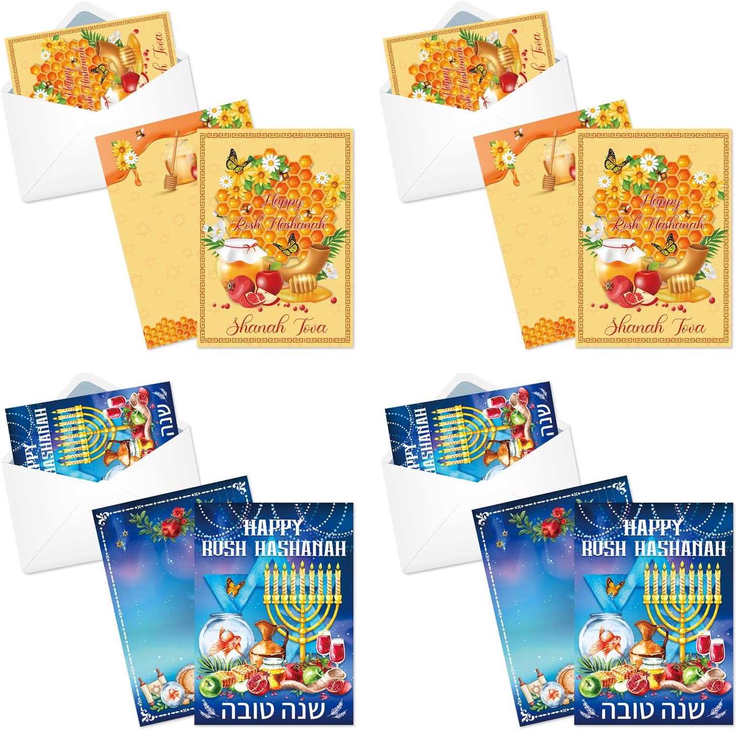 LOONELO Rosh Hashanah Greeting Cards with 24pcs Envelopes