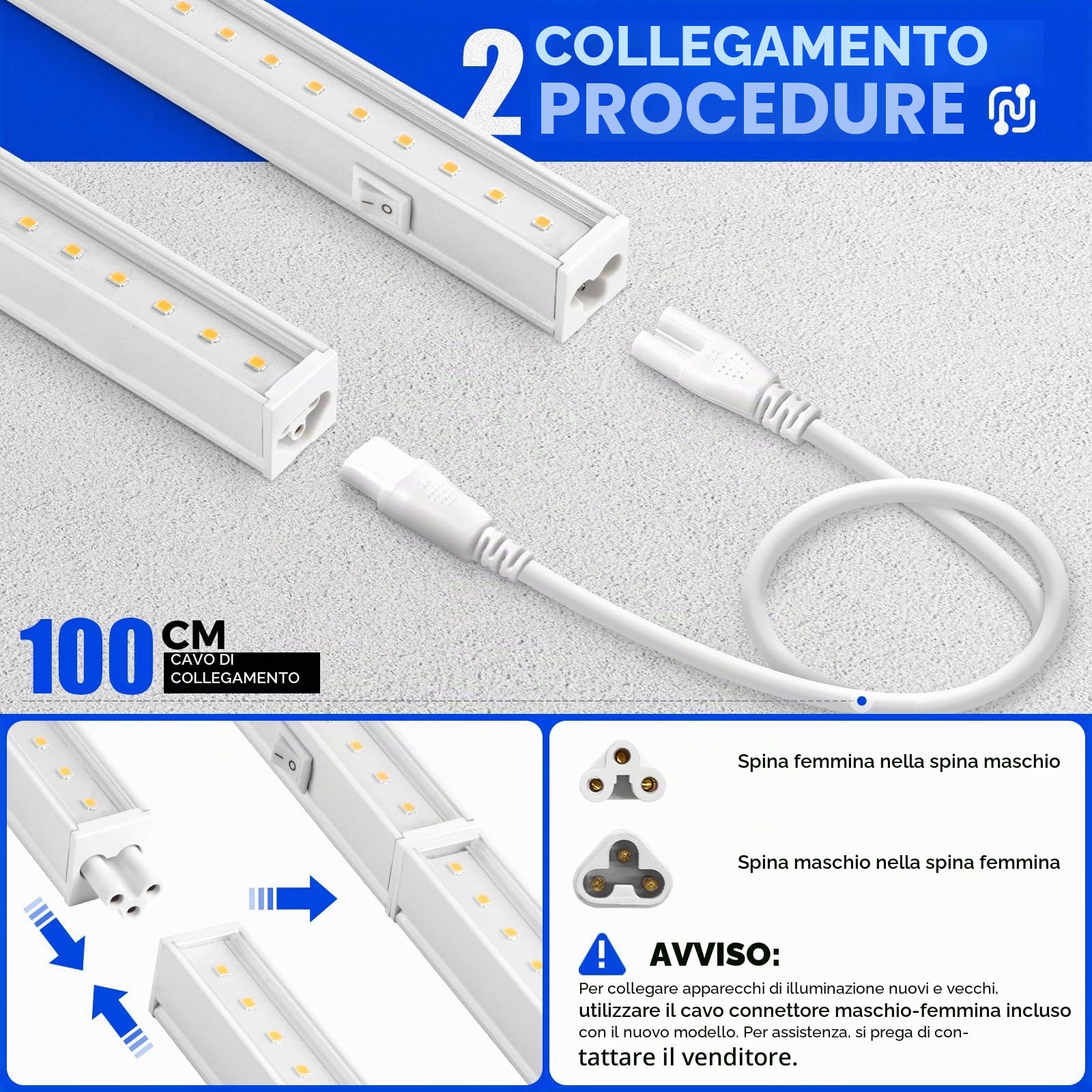 Barrina Lampada T5 per Crescita, 5000K, 29 cm, Luce Solare a Spettro Completo, Lampada per Piante Incatenabile, Barra di Luce LED per la Crescita con Interruttore, Spina e Gioco, Confezione da 4