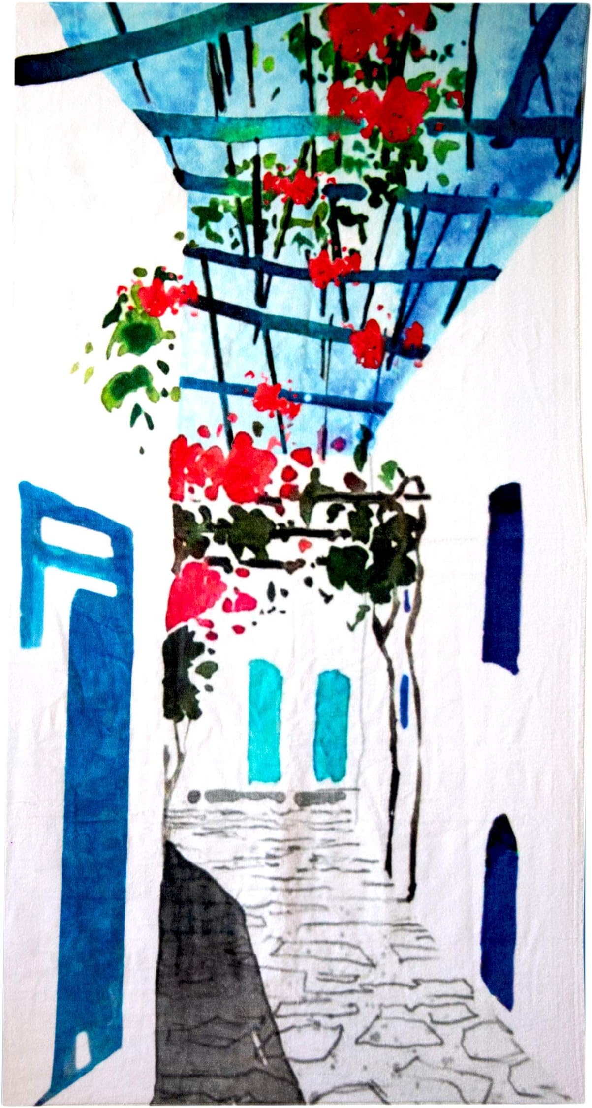 Rustic Urban Printed Bath Towel 100% Cotton 70 cm x 140 cm Super Absorbent, Soft, Quick to Dry- 'Greece-y'