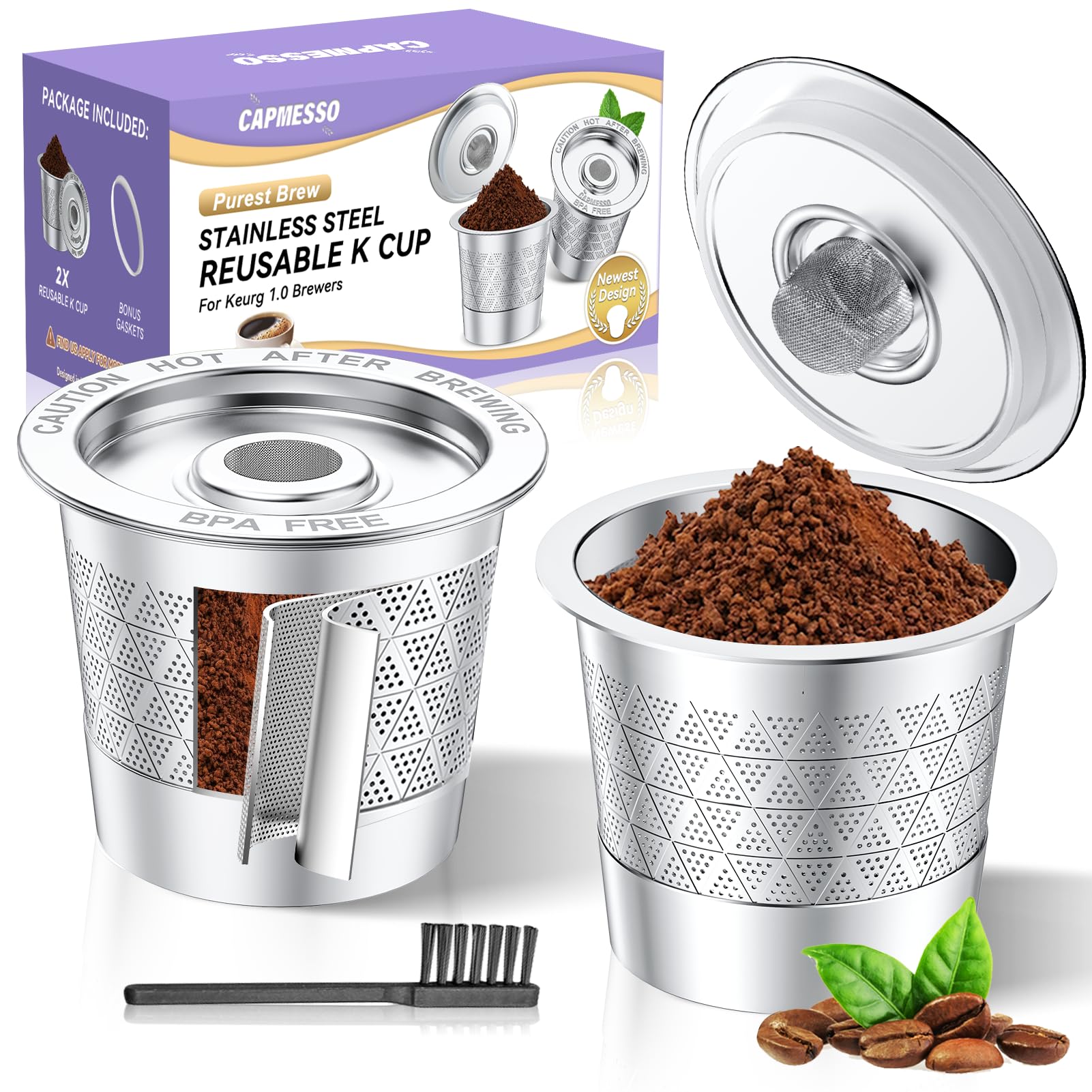 Amazon.com: CAPMESSO Reusable K-Cups for Keurig: Upgraded Dual