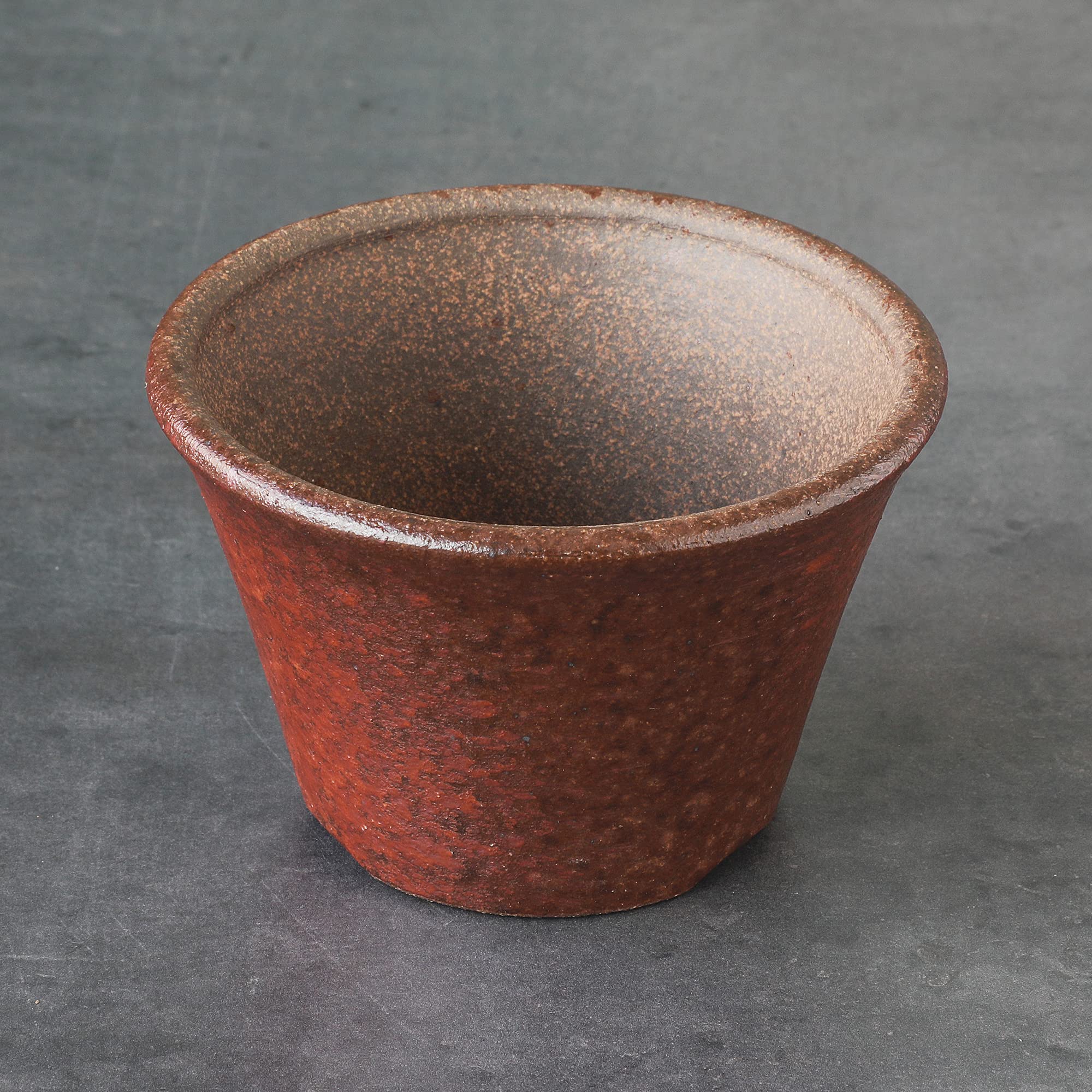 Wazakura Banko Series Petit pot à bonsaï arrondi en céramique fait à la main avec trou de drainage, fabriqué au Japon, pour jardin, entraînement, Contanaire, fleurs succulentes et plantes d'intérieur