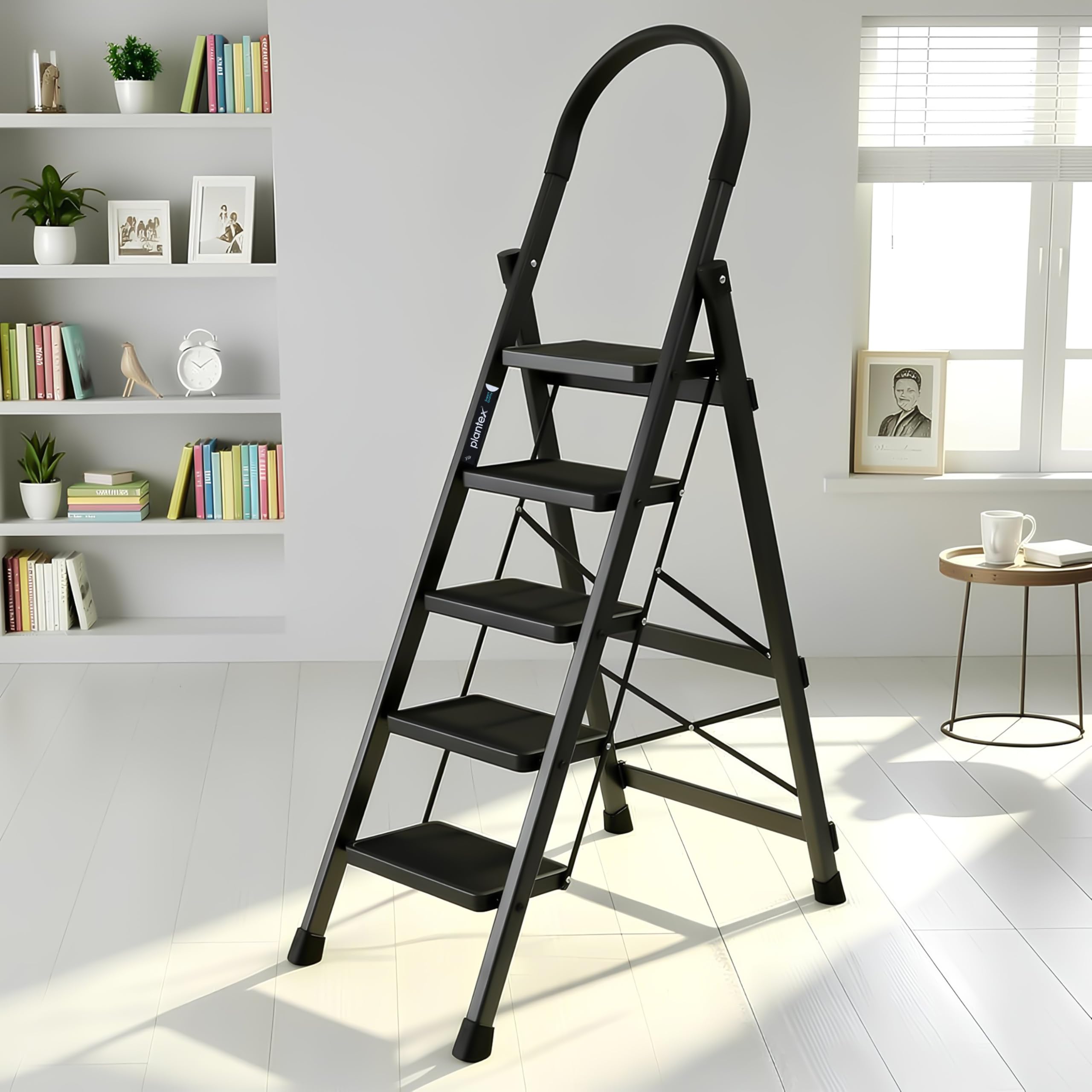 Plantex Ladder for Home 6 Steps/Foldable Ladder with Anti-Skid Wide Steps (30L x 20W cm)/Strong D-Shape Pipe with X-Support for More Stability/5 Year Warranty(Apex-White) — Amazon image 12