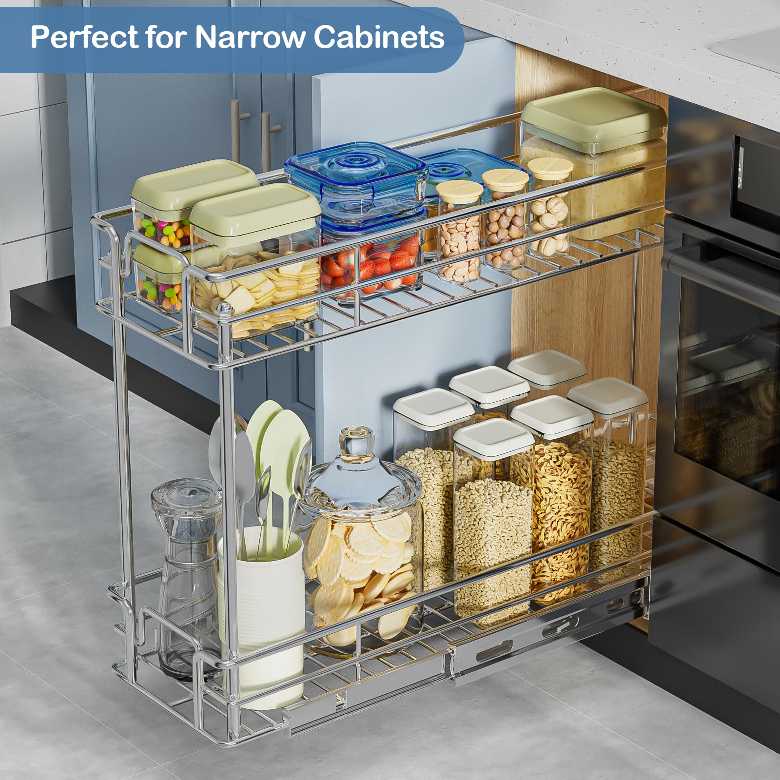Snapklik.com : ROOMTEC Pull Out Spice Rack For Narrow Cabinet