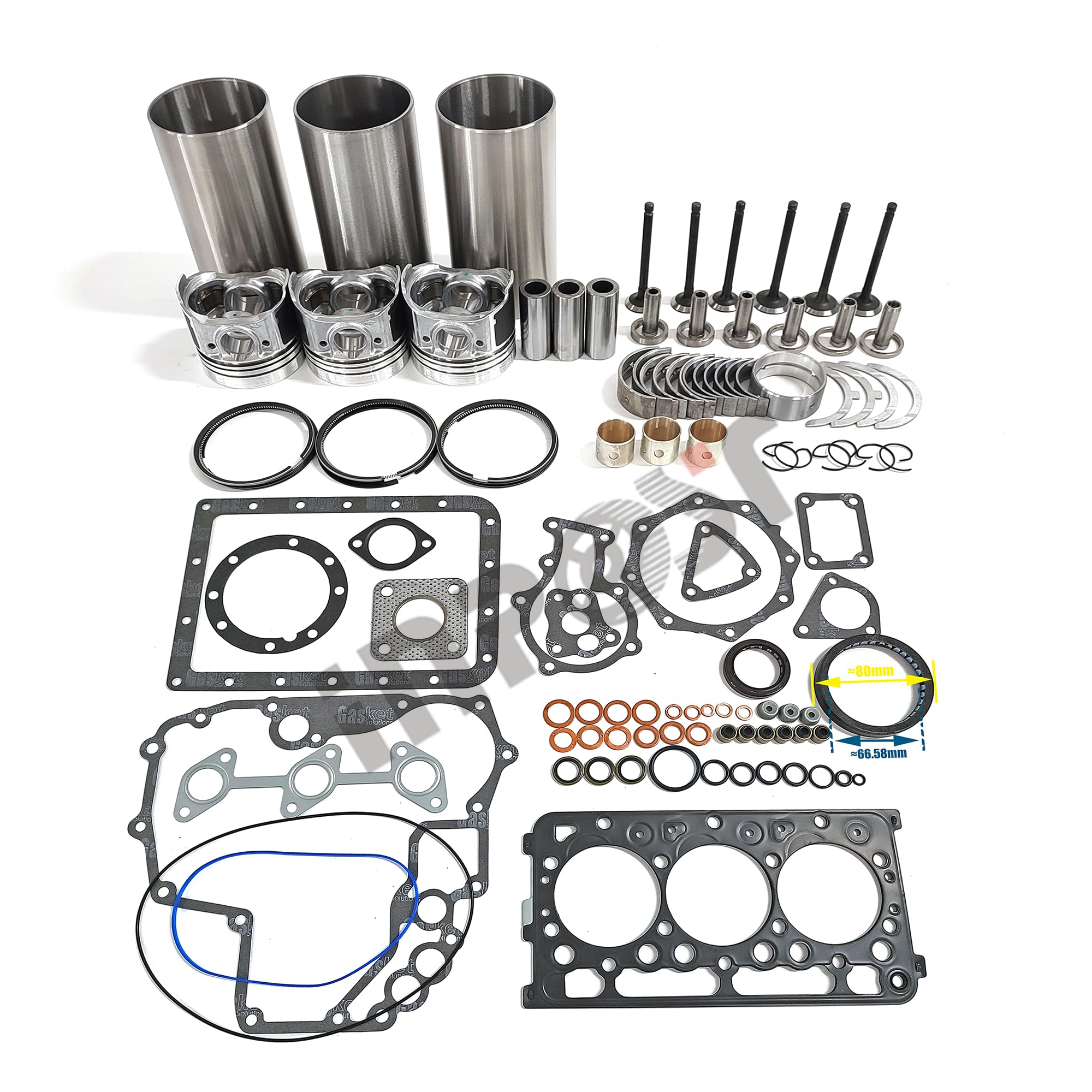 D722 Kit di ricostruzione revisione Compatibile con Kubota D722B K008 G1900 B7300HSD BX1860D ZD18