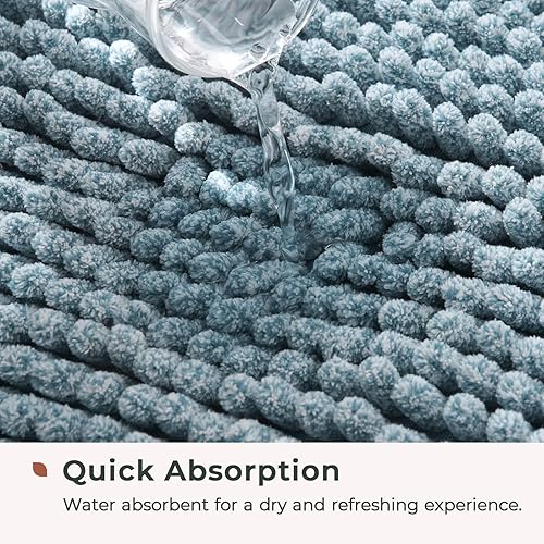 Miniatura 5 de FRESHMINT - Tapete de baño de felpilla antideslizante, 24 x 17 pulgadas, lavable y suave, tapete para suelo de baño y bañera, de microfibra gruesa