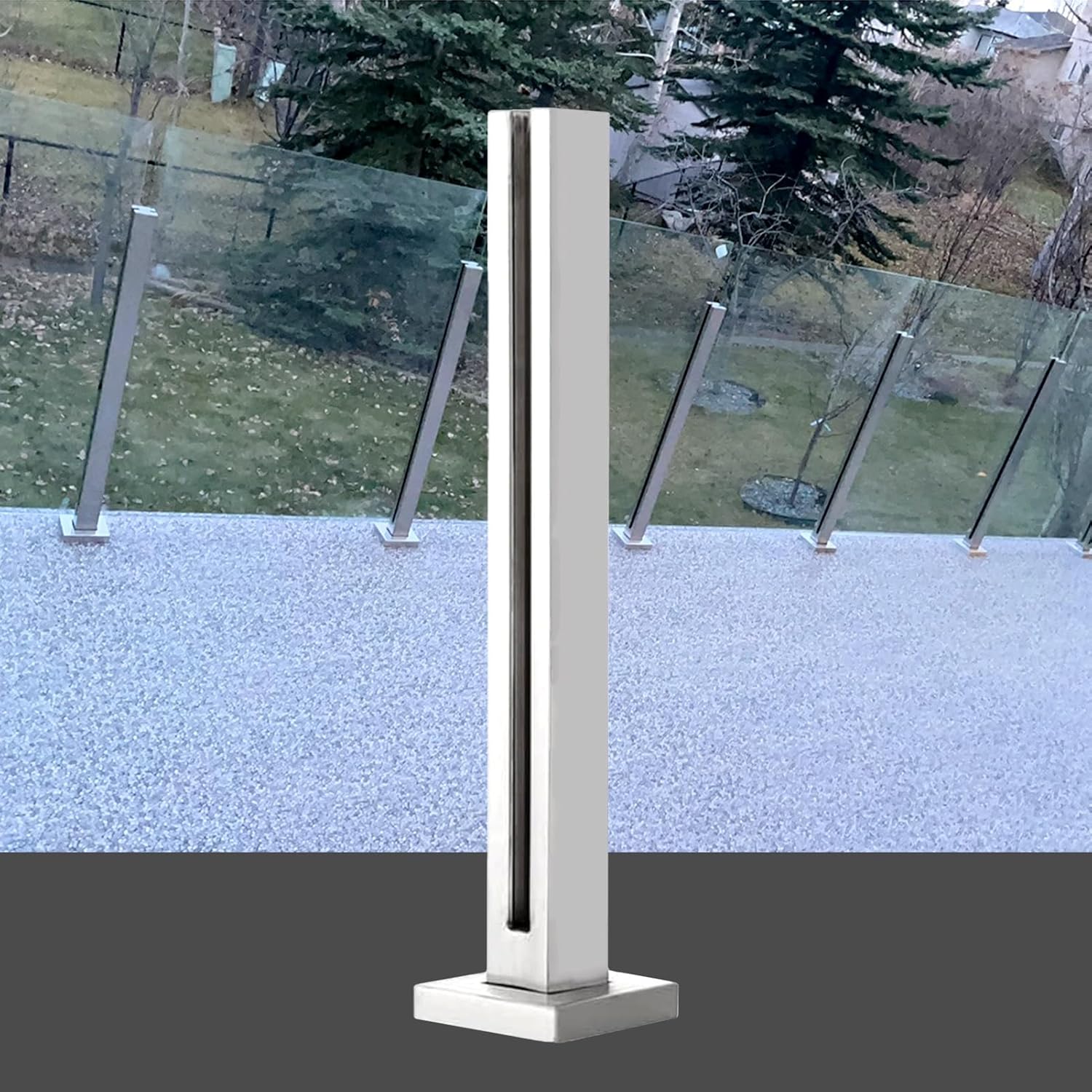 Amazon.co.jp: Glass Railing Posts Stainless Steel Glass Rose Trade ...