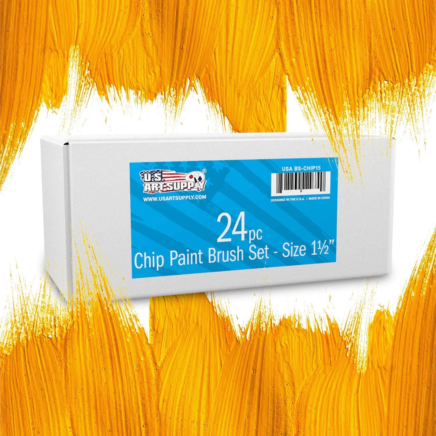 U.S. Art Supply 24 Pack of 1-1/2 inch Paint and Chip Paint Brushes for Paint, Stains, Varnishes, Glues, and Gesso : Tools & Home Improvement