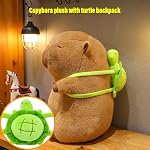 Adorable Capybara Plush Toy with Turtle Backpack, Soft Stuffed Animal Pillow, for Kids Birthday (9 inch)