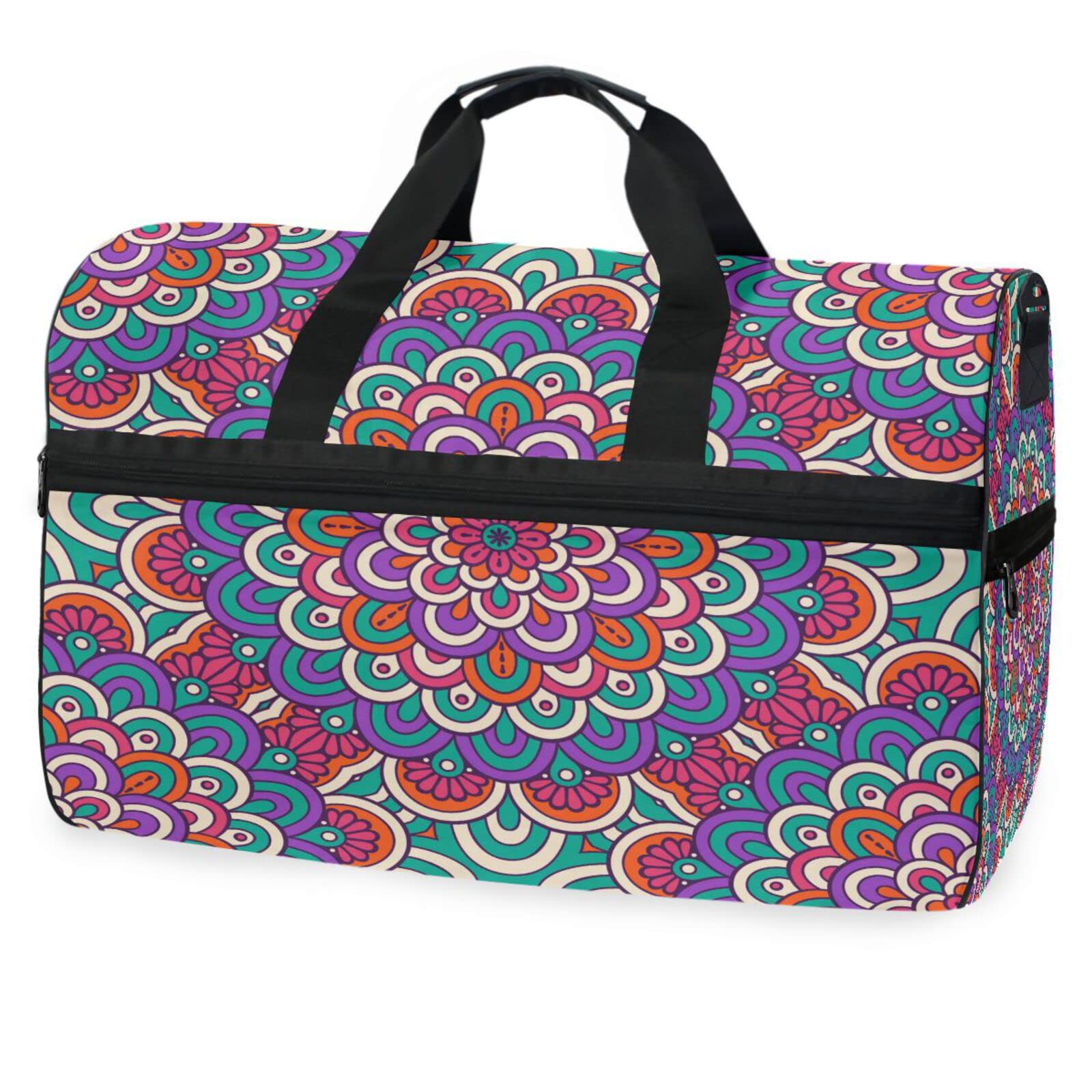 Florales Exquisites Kunstwerk Hell Sporttasche Badetasche mit Schuhfach Reisetaschen Handtasche für Reisen Frauen Mädchen Männer