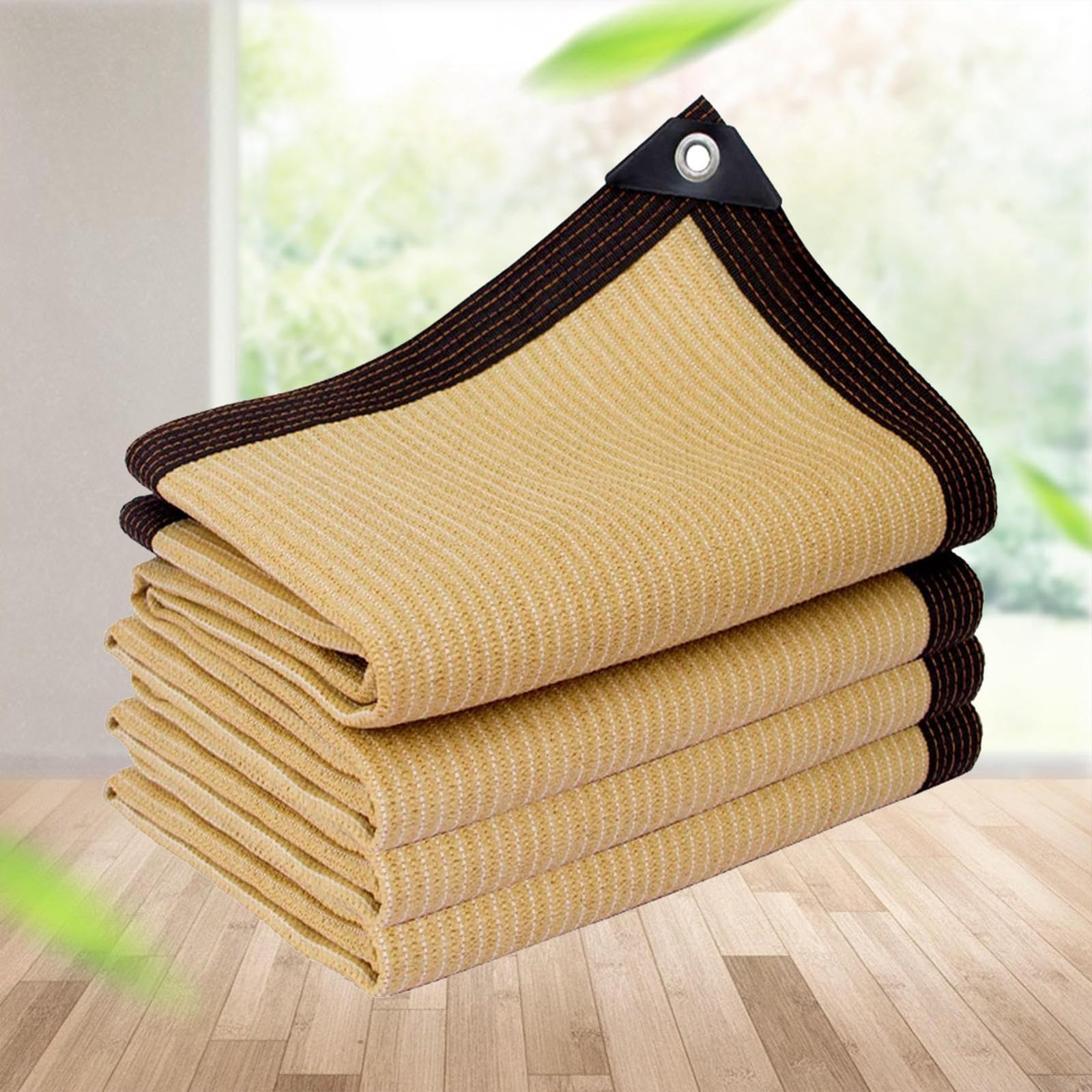 GJZQDKX Waterproof 5x6m Shade Sail Canopy - 90% UV Protection Tear-Resistant Fabric for Garden Patio Privacy Windbreak - Telo Ombreggiante 3x3 3x4 Gazebo Beige