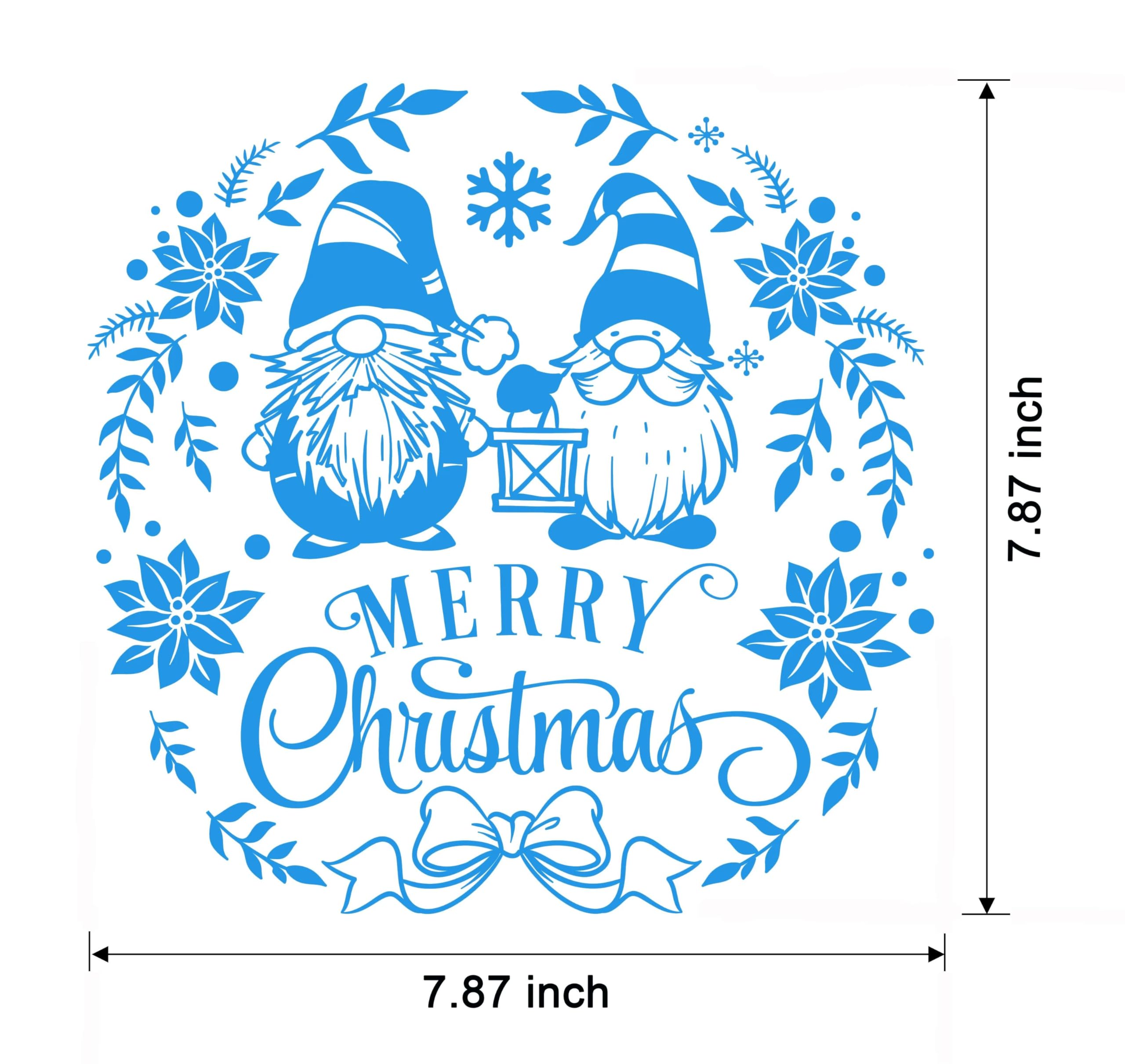 MANGOUSONG Screen Printing Kit,21.59x27.94cm Christmas Reusable Self- Adhesive Silk Screen Stencils Mesh Transfers for Home Decoration Handmade Craft