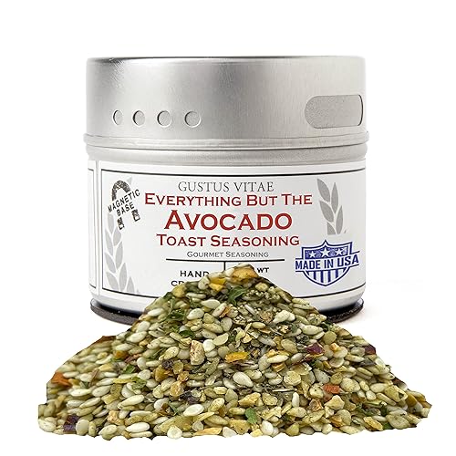 Everything But The Avocado Toast – Auténtica mezcla de especias gourmet y condimento artesanal – Sin OGM – 1.9 oz – Lote pequeño – Lata magnética –