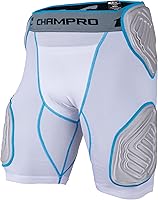 Champro Bull Rush 5-Pad Integrated Football Girdle - Padded Hips, Thighs, Tail with Compression & Moisture-Wicking Fabric
