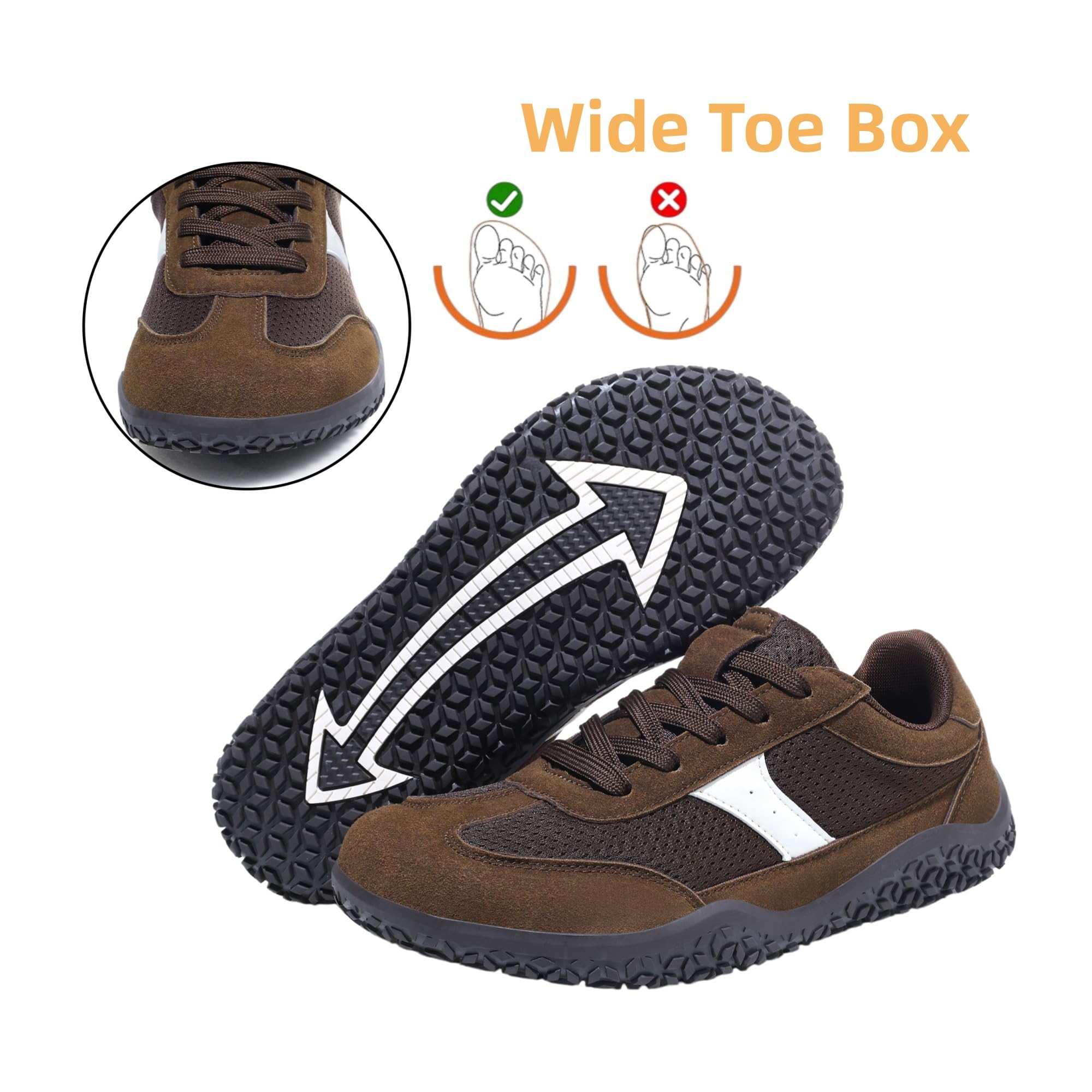 Meik Mangni Unisex Barefoot Zapatillas Minimalistas Hombre Mujer Ligera Zapatos Barefoot Anchos Transpirable y Antideslizante Zapatillas de Trail Running,Tallas:36-46 EU - 3