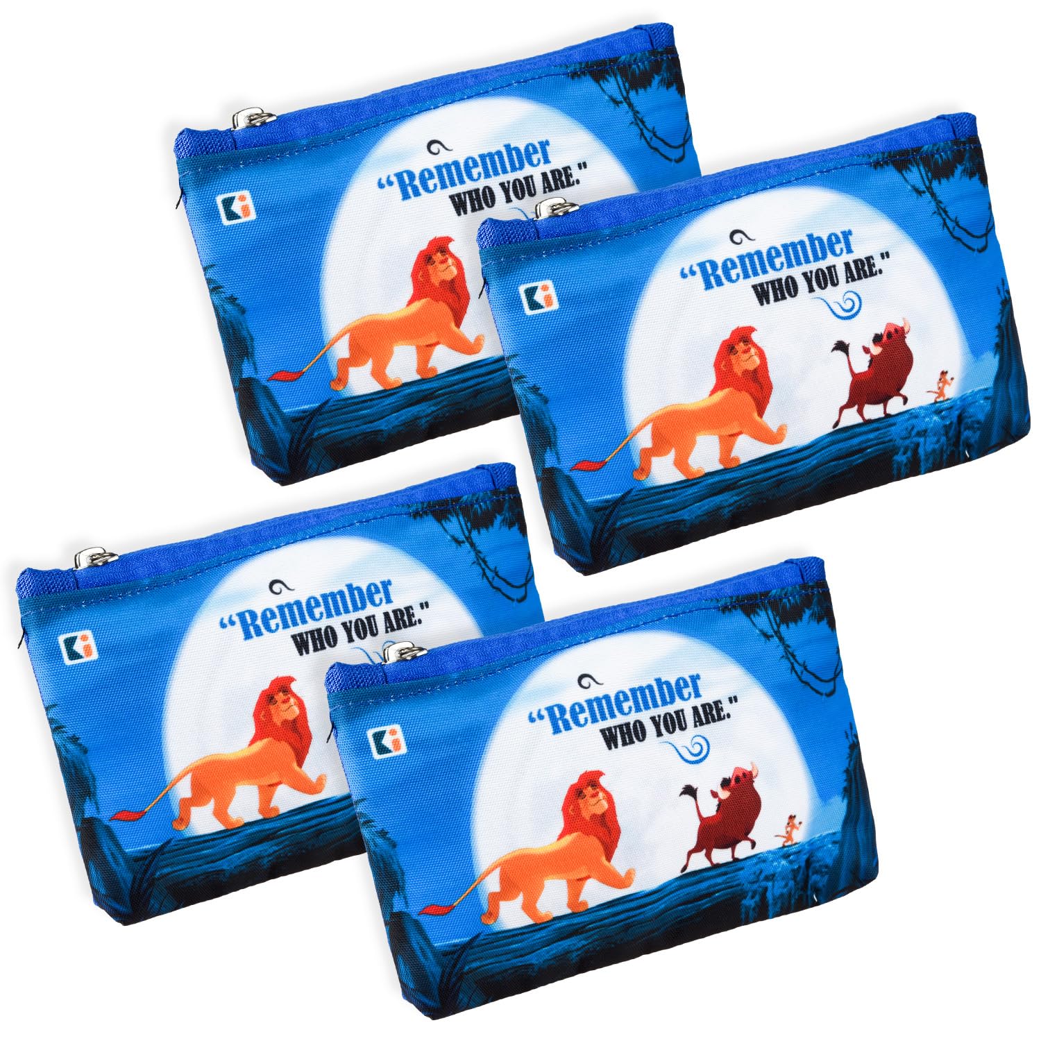Kuber Industries Pack of 4 Pencil Pouch | Square Stationary Pouch | Pen-Pencil Box for Kids | School Geometry Pouch | Pencil Utility Bag | Zipper Pencil Organizer | Disney-Lion King | Blue (B0CWH8417M) Amazon Price History, Amazon Price Tracker