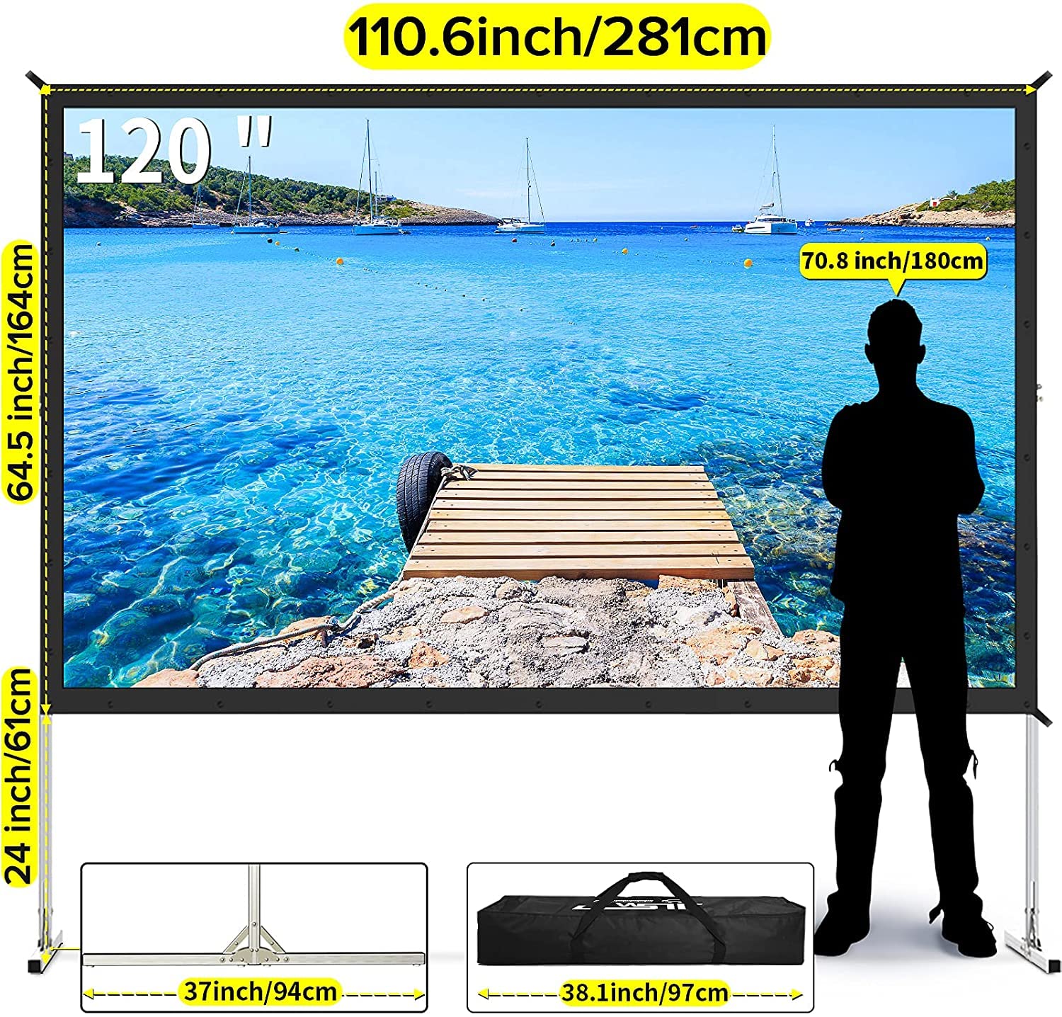 Amazon.co.jp: プロジェクタースクリーン スタンド付き アップグレード