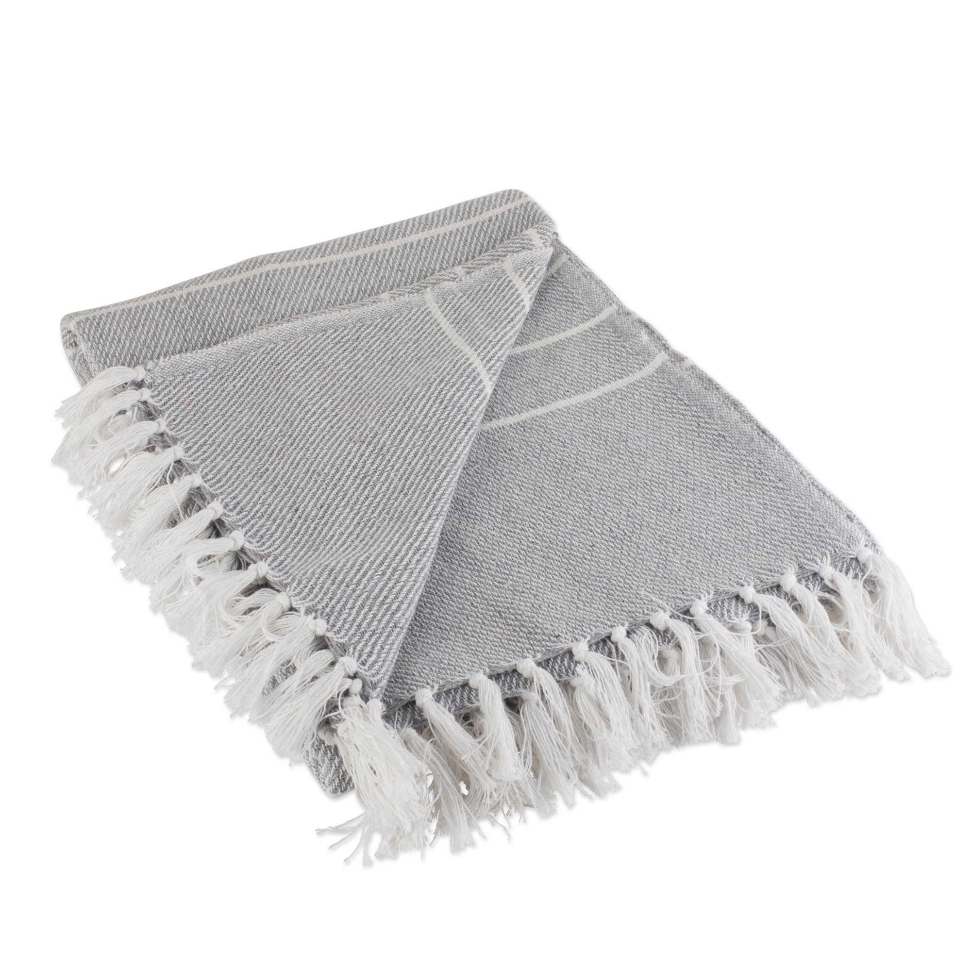 DII Rustic Farmhouse Thin Stripe Woven Throw, 50x60, Gray