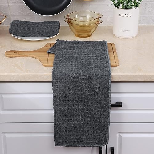 Miniatura 136 de Homaxy Trapos de cocina de microfibra con tejido de gofre, 12 x 12 pulgadas, ultra absorbentes y de color sólido, paños de cocina de secado rápido
