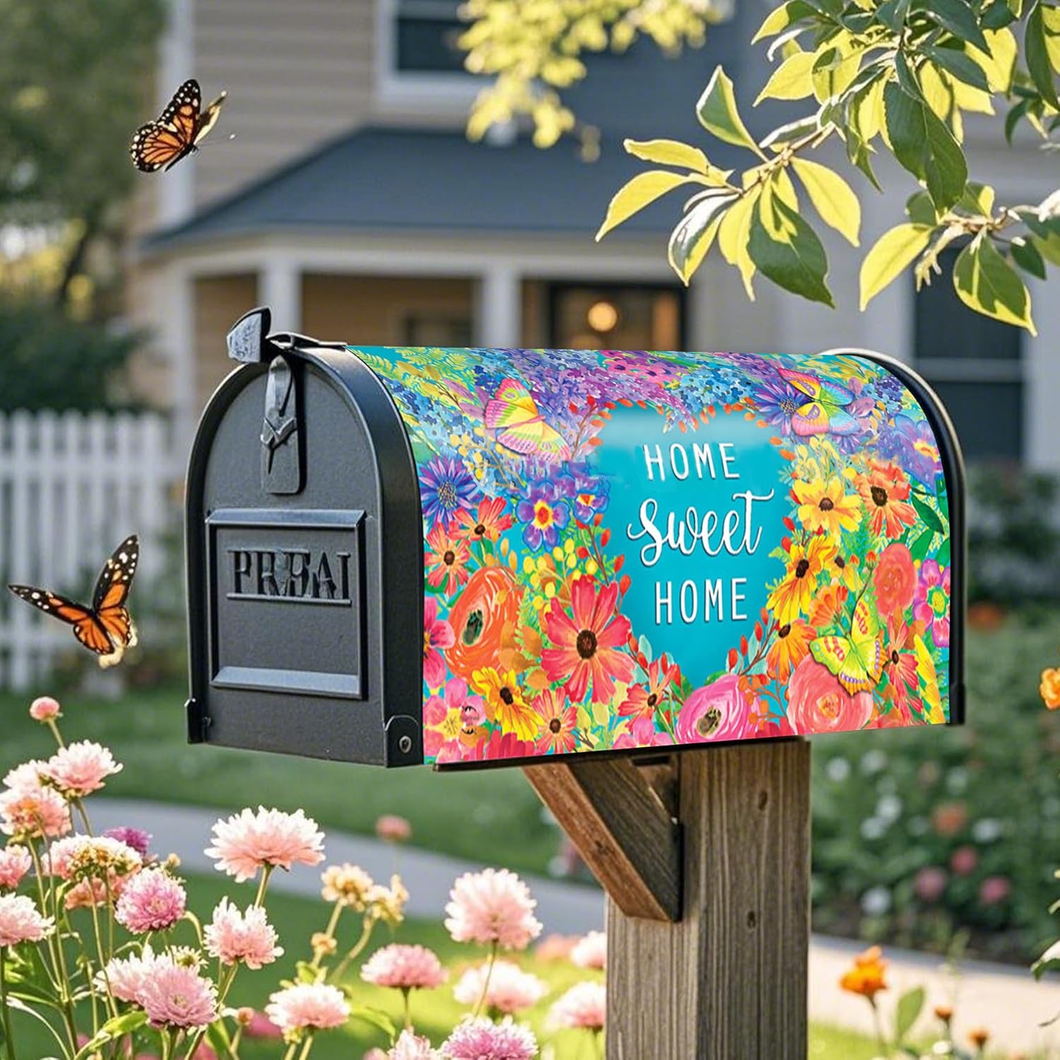 Mailbox Covers Magnetic Standard Size 25.5x21 Inch Beautiful Flowers of the Four Seasons,Magnetic Mailbox Covers Mailbox Wraps for Garden Yard Home Outdoor Decor (Welcome
