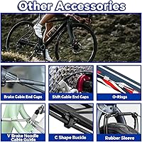 Vista 7 de Cable universal de freno de bicicleta, carcasa de cable de freno y cambio con cortador de línea de acero inoxidable, incluye tapas finales, juntas