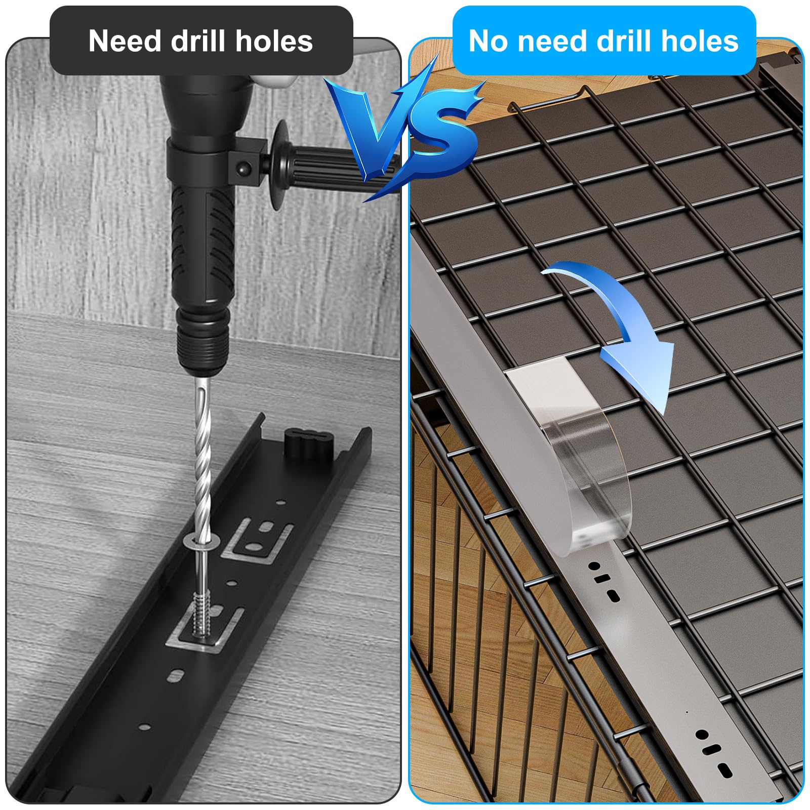 Diealles Shine Teleskopschublade, 24x40x17CM Ausziehbare Schublade Küche, No Drill Schrank Organizer für Küche Cabinet