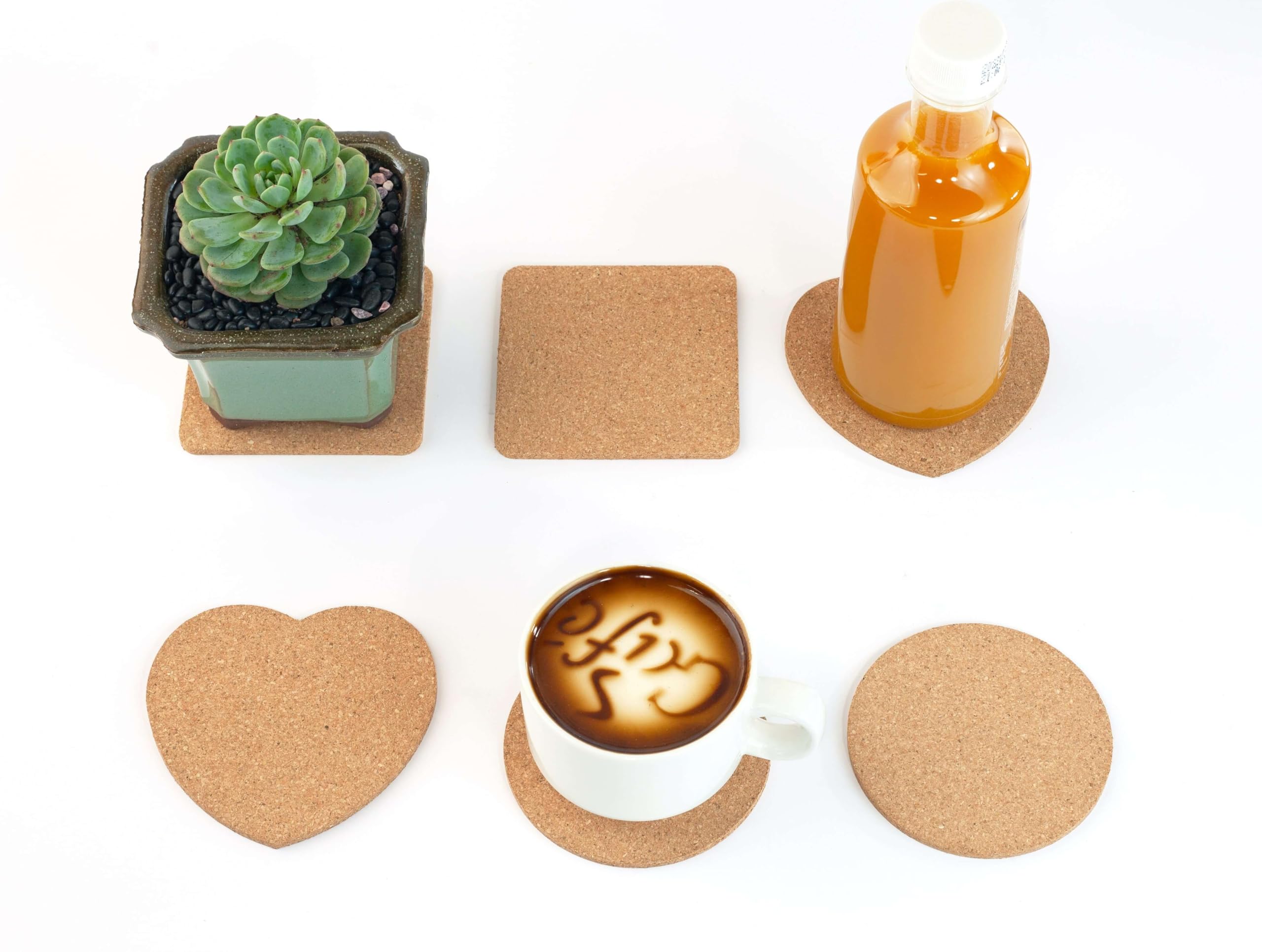 Juego de posavasos cuadrados de corcho de 40 a 3.5 pulgadas, ecológicos y versátiles, perfectos para bebidas, uso doméstico y de oficina