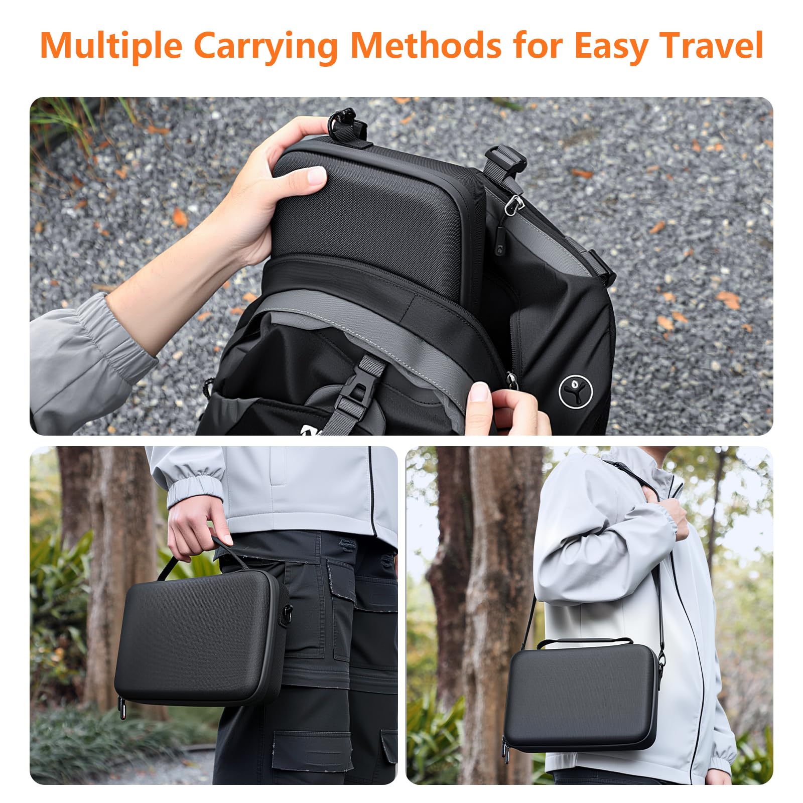 AMAZEAR Tragetasche für DJI Osmo Action 6 Zubehör, Kompakte Hartschalen Tasche Bag mit Schultergurt, Tragbare Kameratasche für Reisen, Organisation, Aufbewahrung, Schutz, Schwarz etui