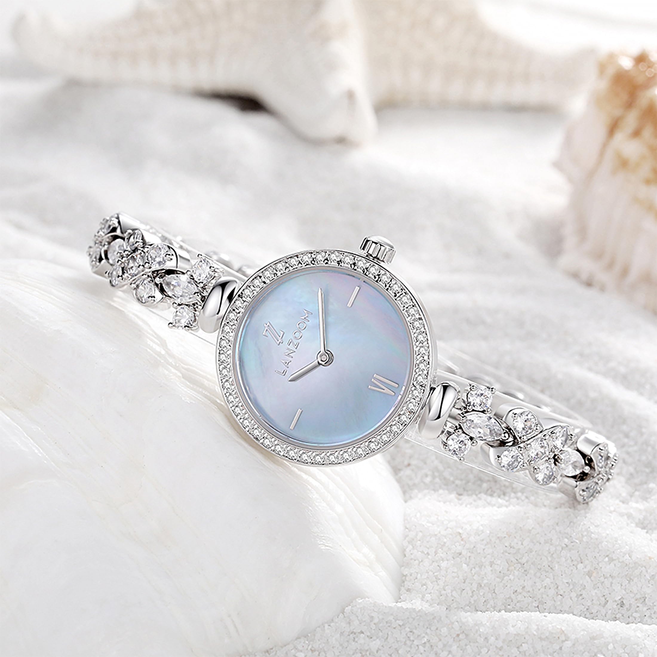 LANZOOM Women's Wrist Watch,Stainless Steel Quartz Watch, Round Watch,Fashionable and Versatile,Deal Gift for Holidays and Special Occasions