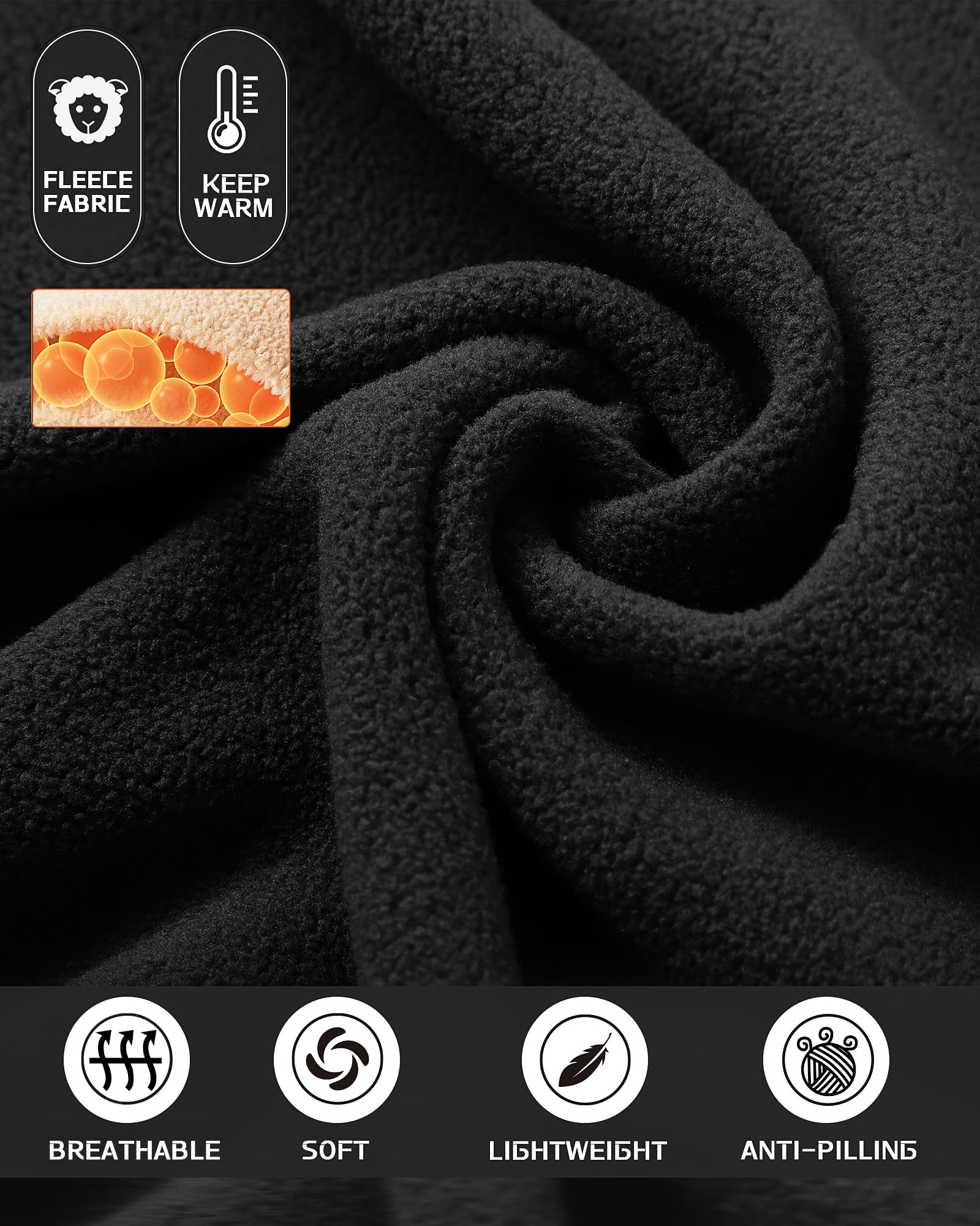 33,000ft Herren Fleecejacke Stehkragen Warm Jacke Männer Leichte Strickjacke Übergangsjacke Outdoor Sweatjacke für Wandern Laufen Freizeit