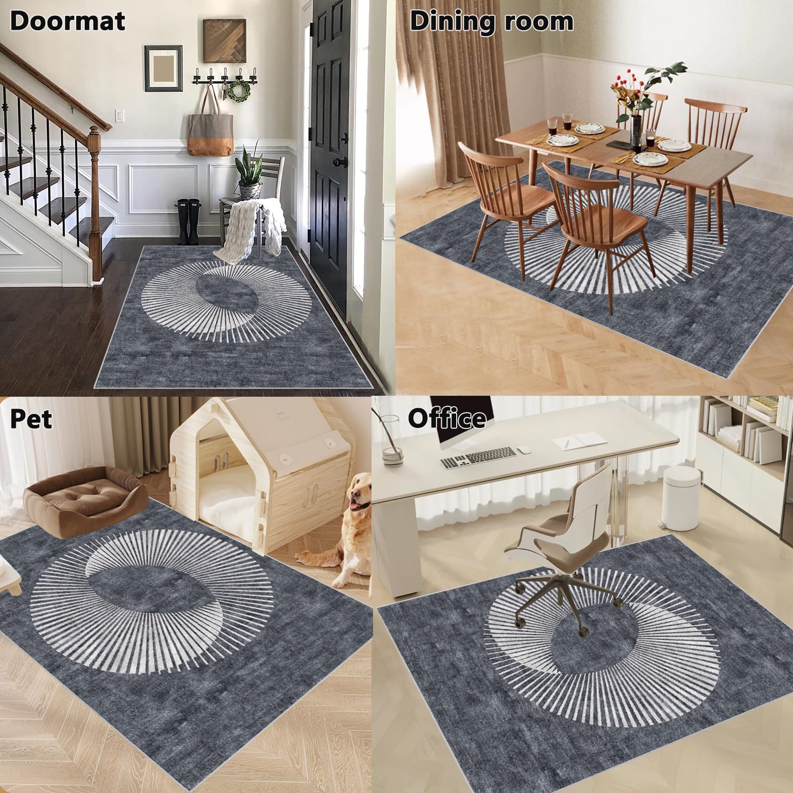 Bureaugamingstoelmat voor hardhouten vloer, antislip vloermat voor thuiskantoor speelkamer, bureaustoelmat voor tapijtvloeren, vloerbeschermer 60 x 80 cm, bureaustoelmat voor rolstoel