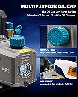 Vista 4 de Orion Motor Tech Bomba de Vacío, 3.5 cfm 1/4 hp Bomba de Vacío HVAC de Una Sola Etapa para R12 R22 R134a R410a R502, Kit de Bomba de Vacío de CA